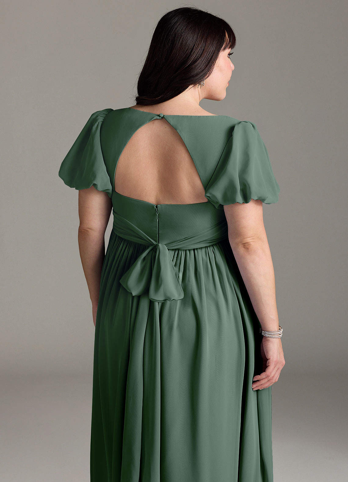 Azazie Madisynn Vestidos de dama de honra para maternidade Vestir Arco Comprimento do chão Chiffon image9