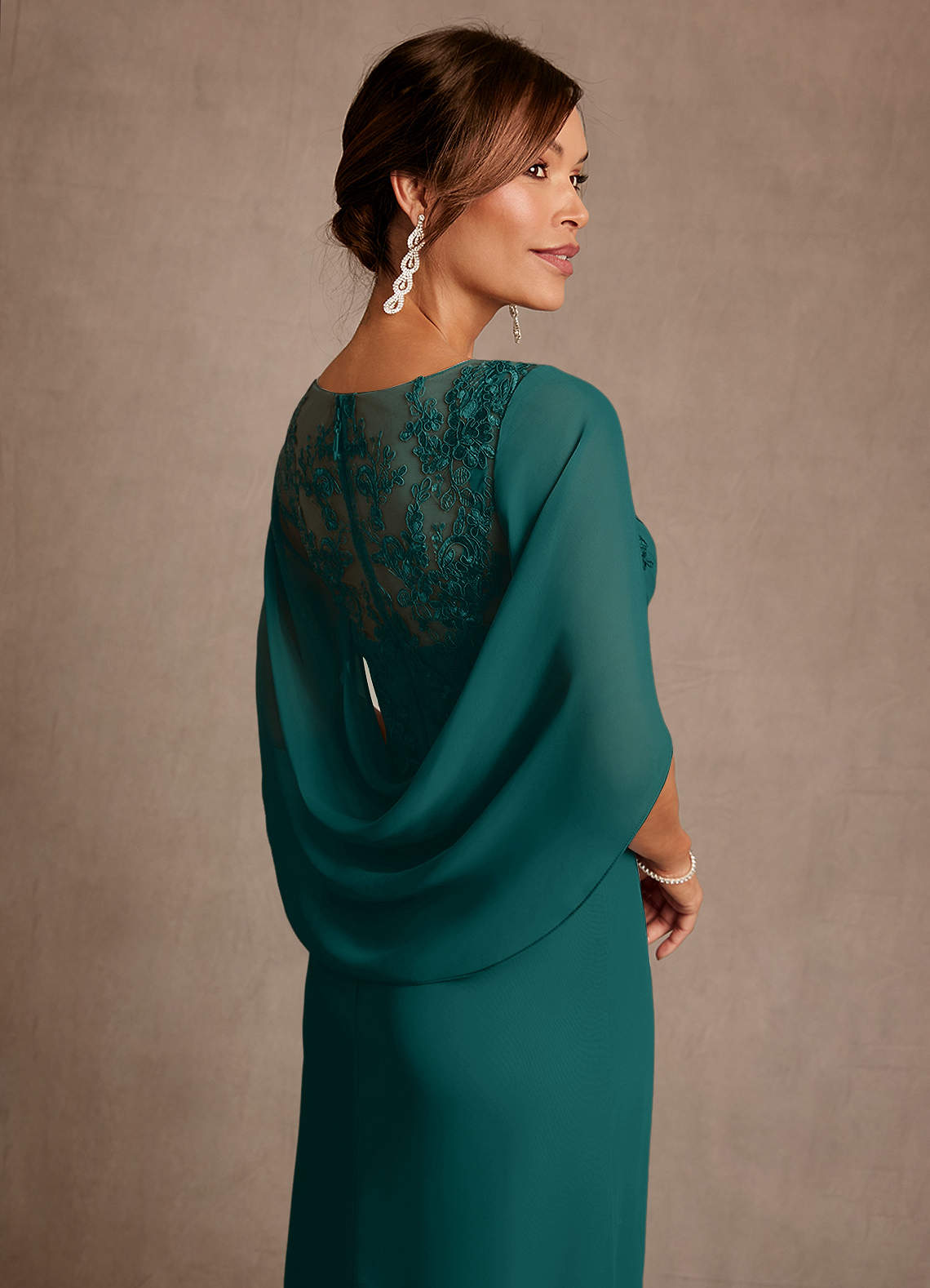 Azazie Forums Mother of the Bride Dresses Peacock A-Line Lace Dress image4