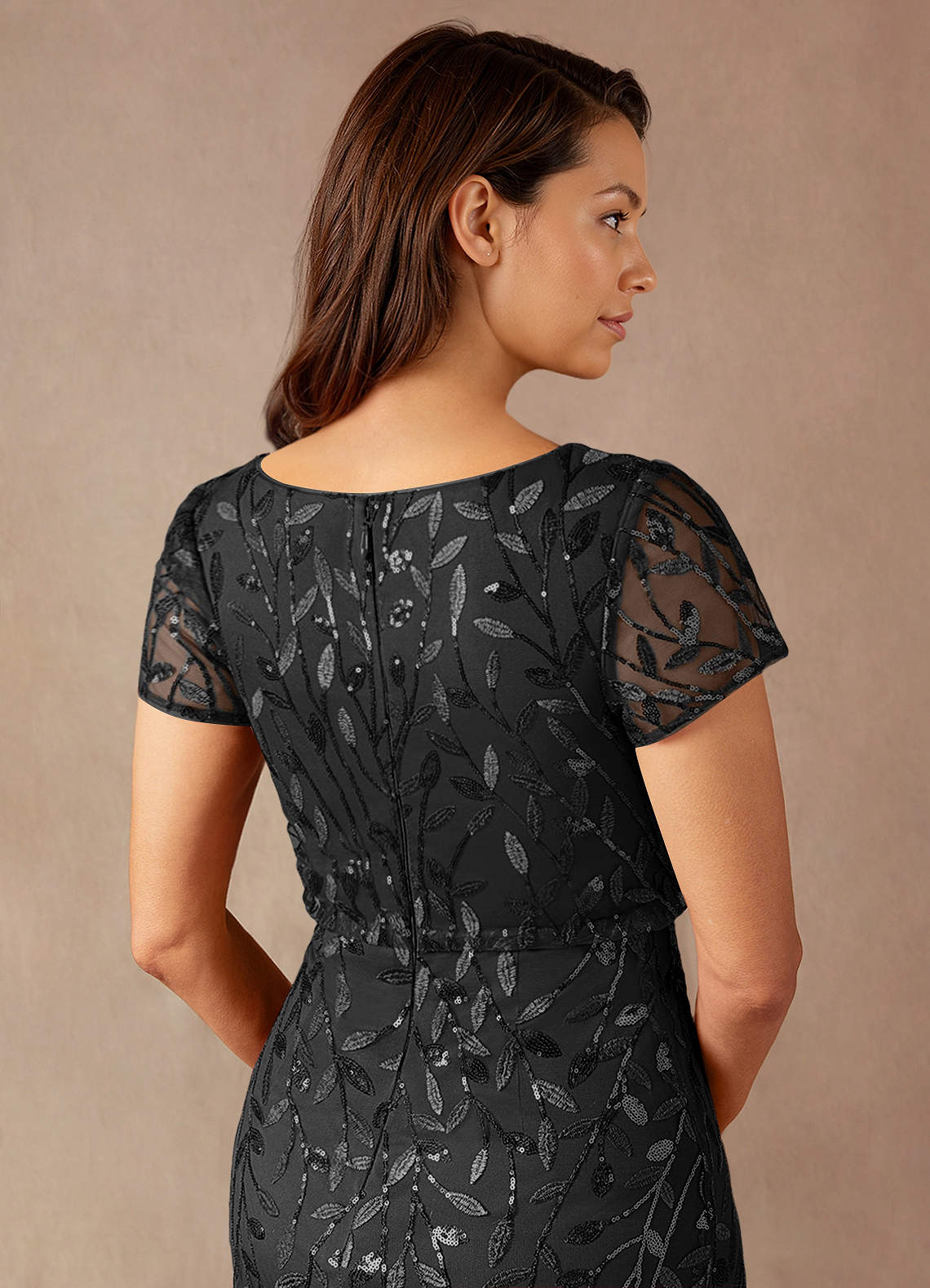 Azazie Lehi vestidos de madre de la novia Vestido de Negro de Lentejuelas de Corte En A image7