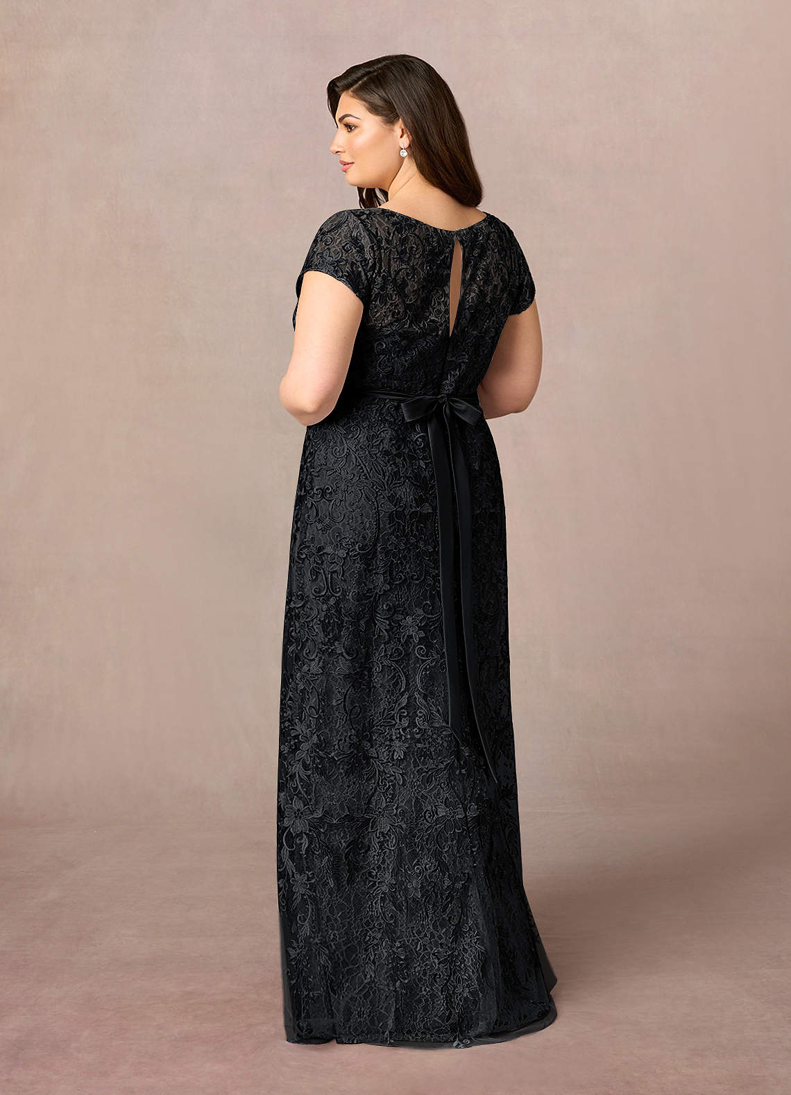 Azazie Dorit Black Sheath Scoop Lace Dress Ready to Ship | Azazie