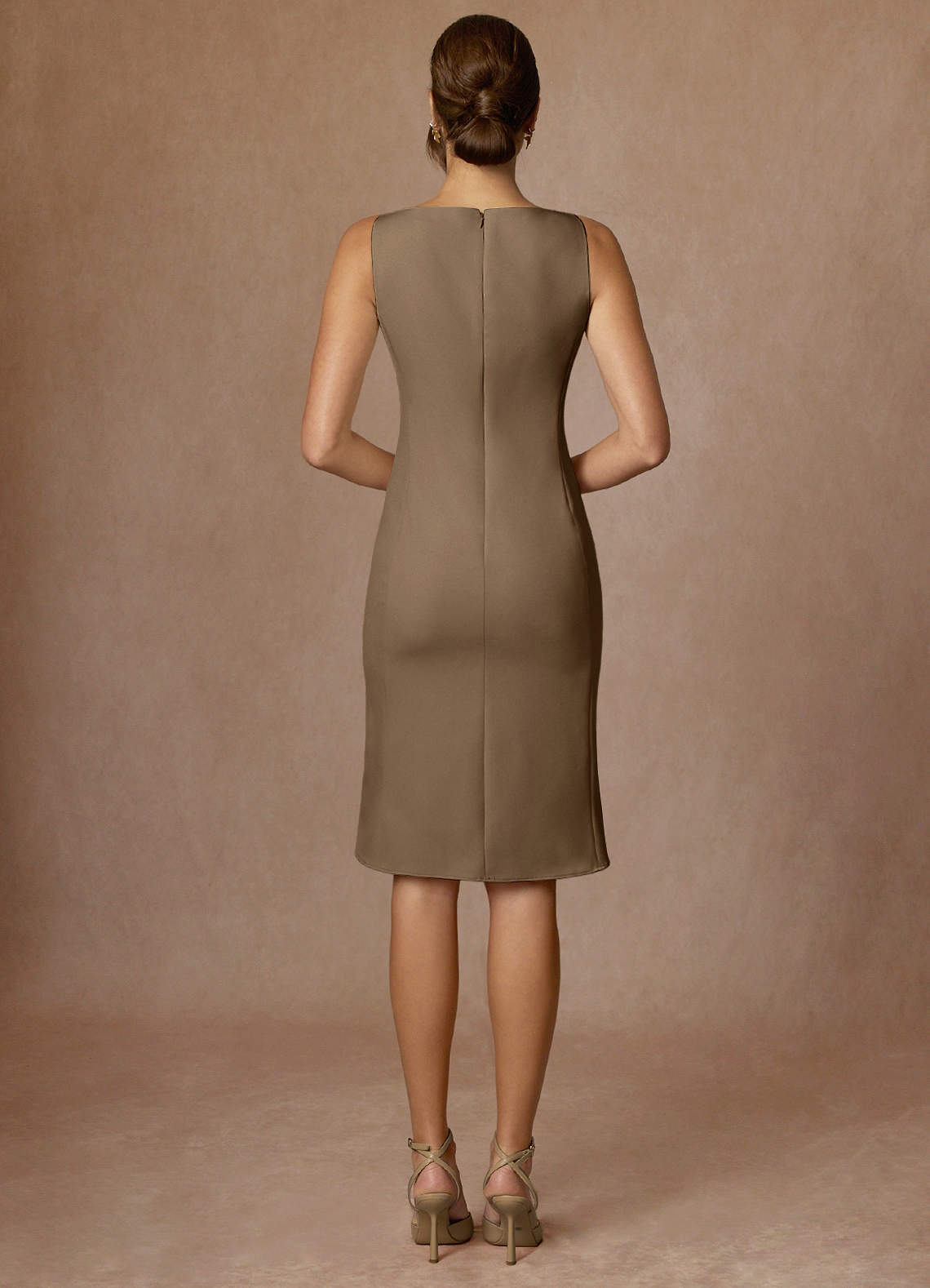 front Charlotte Truffle Refined Weave Dress