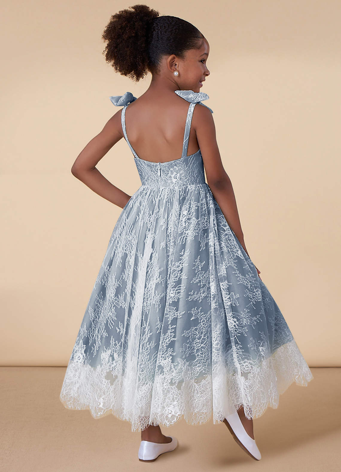 Azazie V-Neck Ankle-Length Flower Girl Dress