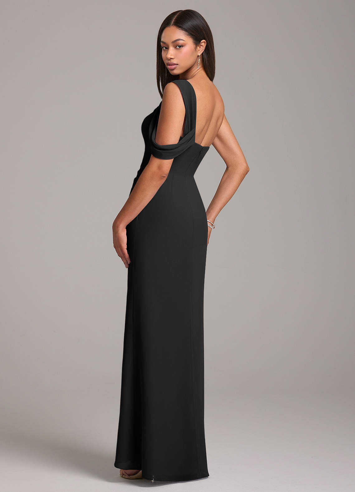 open lace back dress Dressing Up Black One Shoulder Maxi Dress With Open Back Detail – Club L  London