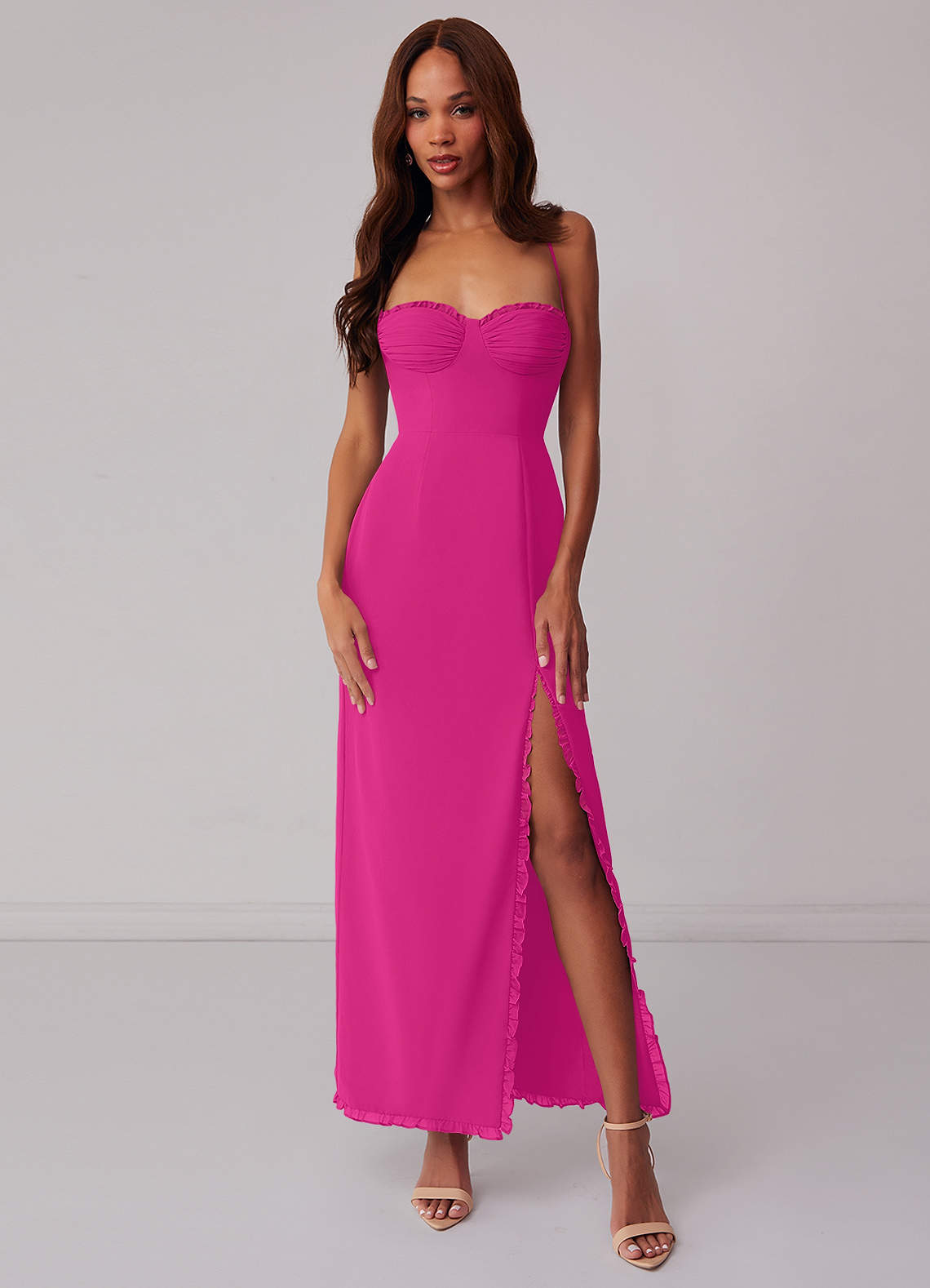 Barbie AZAZIE 1008 Ready to Ship Barbie Pink Chiffon Bridesmaid Dresses | Azazie Barbie AZAZIE 1008 Ready to Ship Barbie Pink Chiffon Bridesmaid Dresses | Azazie