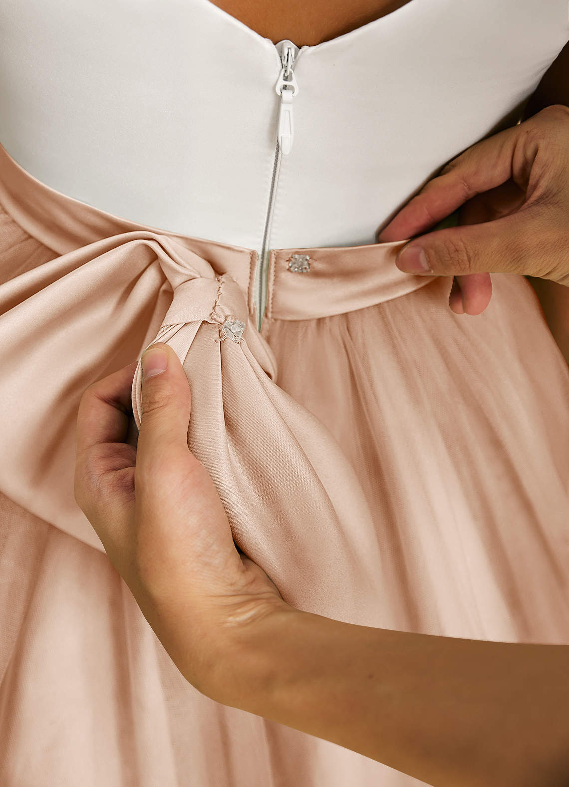 Azazie Sprout Flower Girl Dresses English Rose A-Line Bow Tulle Dress image4