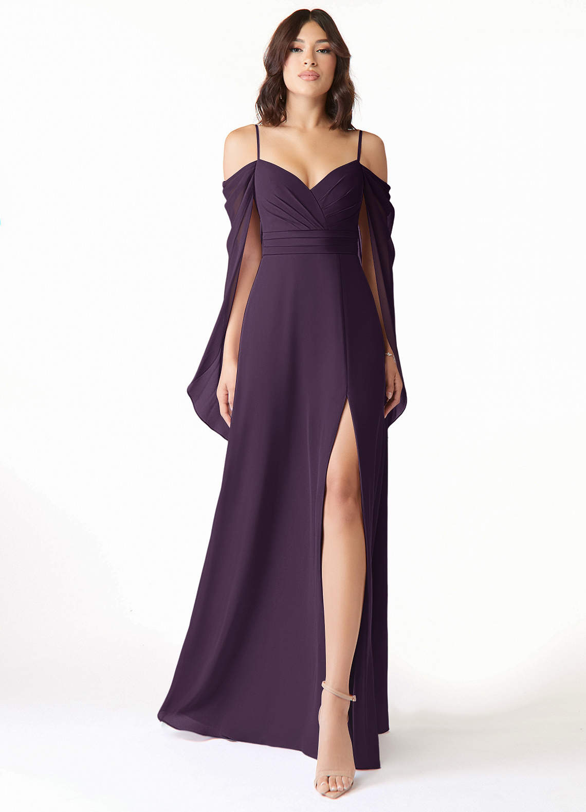Azazie Cienna Plum Chiffon Bridesmaid Dresses | Azazie Azazie Cienna Plum Chiffon Bridesmaid Dresses | Azazie