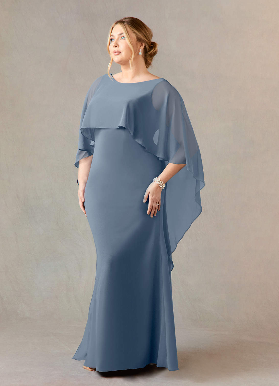 Azazie Dion Mother of the Bride Dresses Twilight Sheath Scoop Stretch Crepe Dress image9