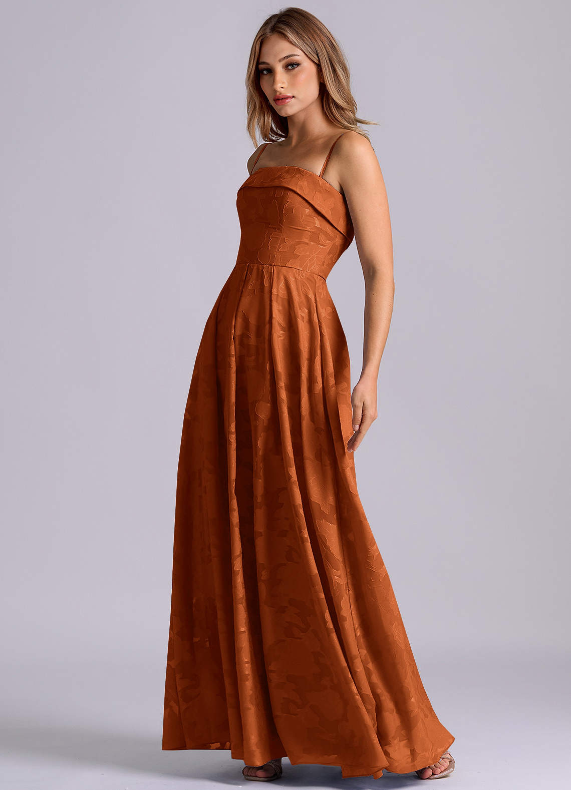 orange strapless dress formal Mattie Strapless Maxi Dress