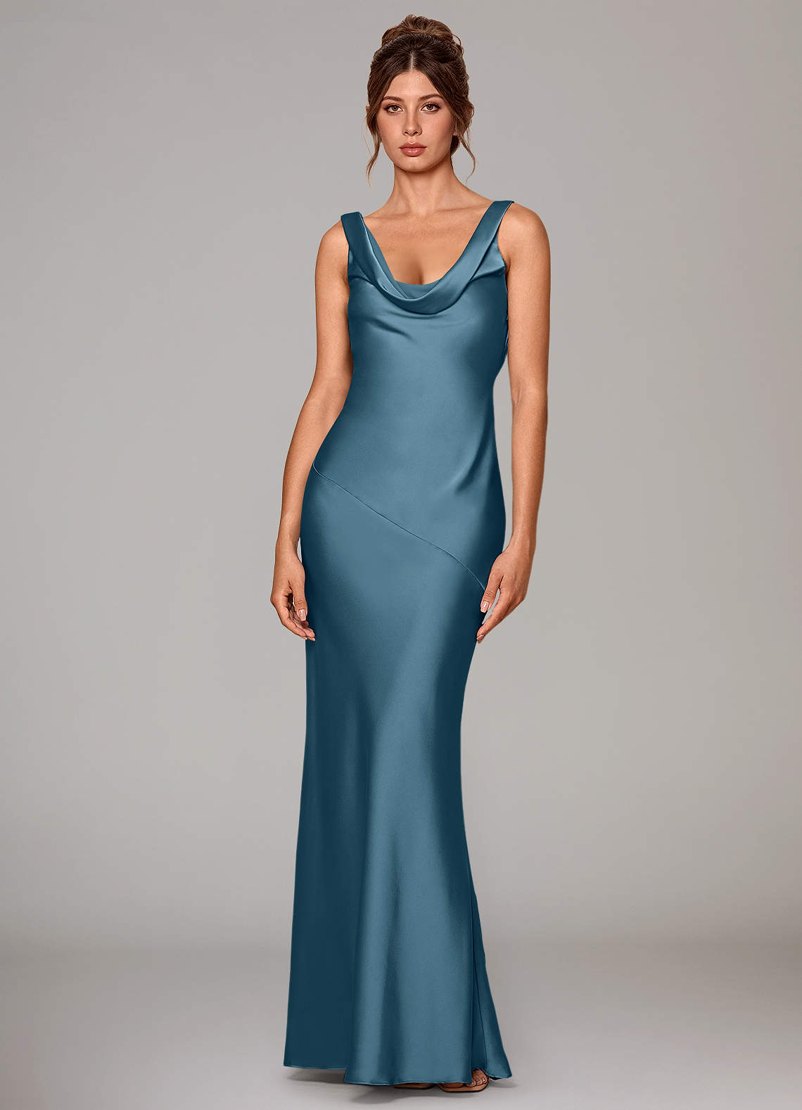 Azazie Rylina Bridesmaid Dresses Bermuda Mermaid Stretch Satin Dress image1
