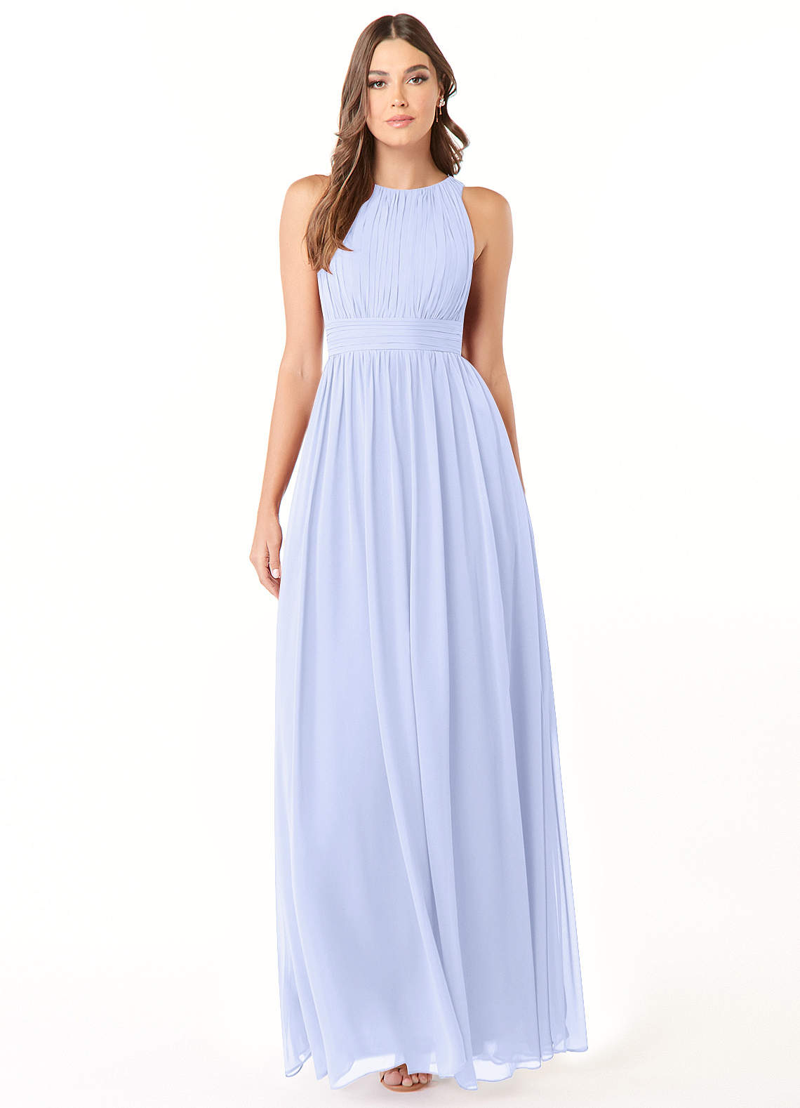 Azazie Luz Bridesmaid Dresses Lavender A-Line Lace Chiffon Dress image1