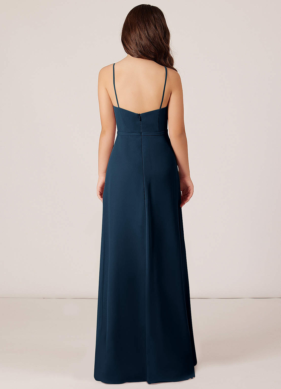 slate blue junior bridesmaid dresses Azazie Kaylee Dress in Dark Navy Ruched Built new year 2024 Jean Paul Gaultier Asymmetrical Size:9-11 YRS