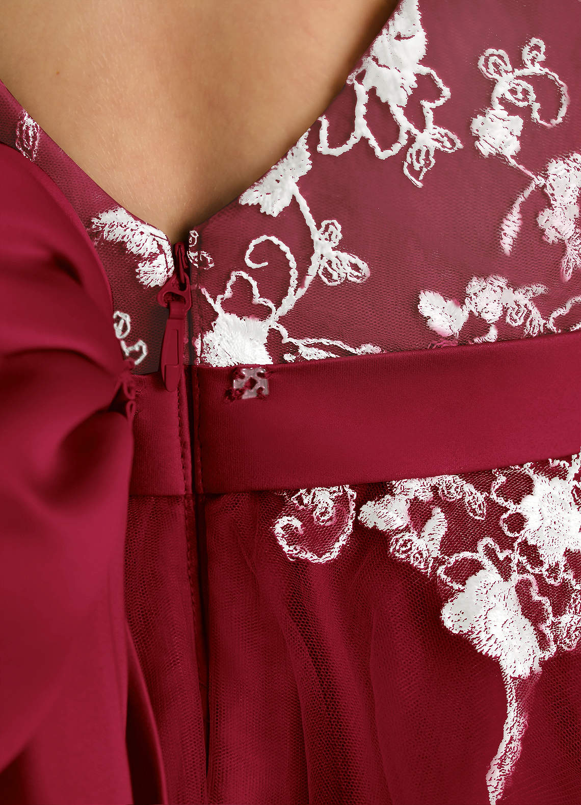 Azazie Butterfly Flower Girl Dresses Burgundy A-Line Lace Dress image4