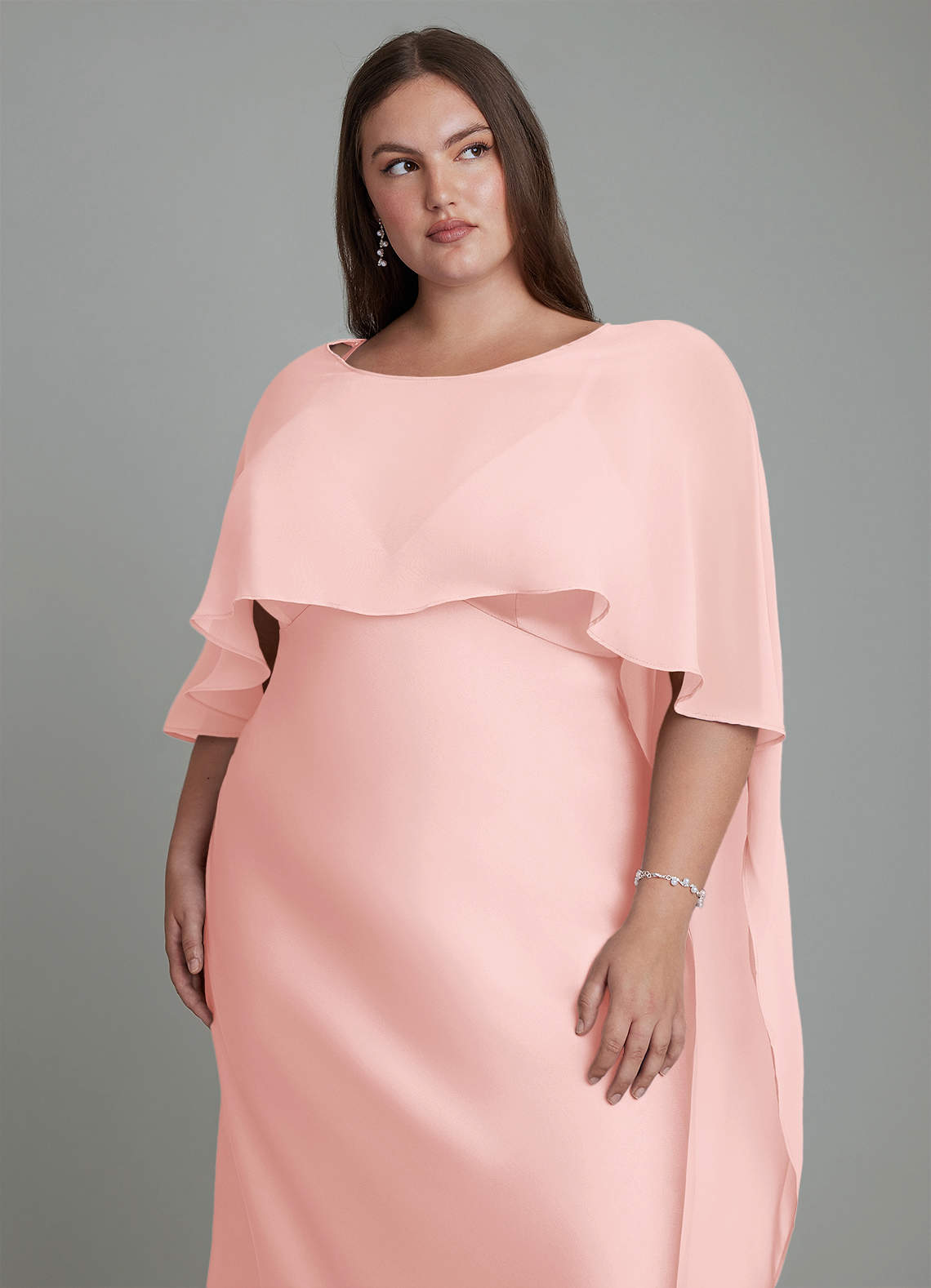 Azazie Stefania Bridesmaid Dresses Powder Pink A-Line Stretch Satin Dress image13