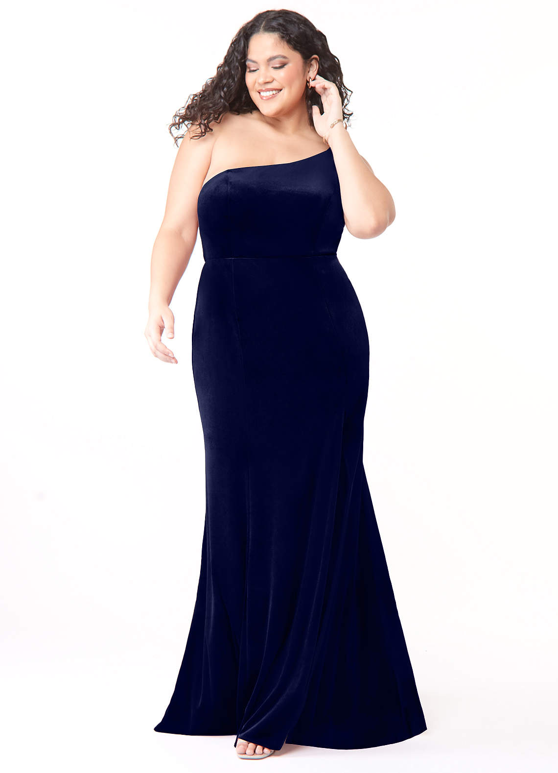 chinese dress ladies Plus Size Velvet Sequin A-Line Gown by Tiffany Designs 16963 24W / Pink main image 1
