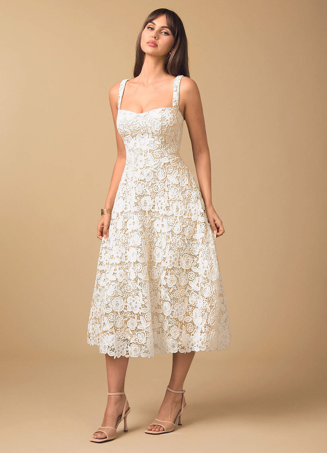 Elisa White Lace Midi Dress image6