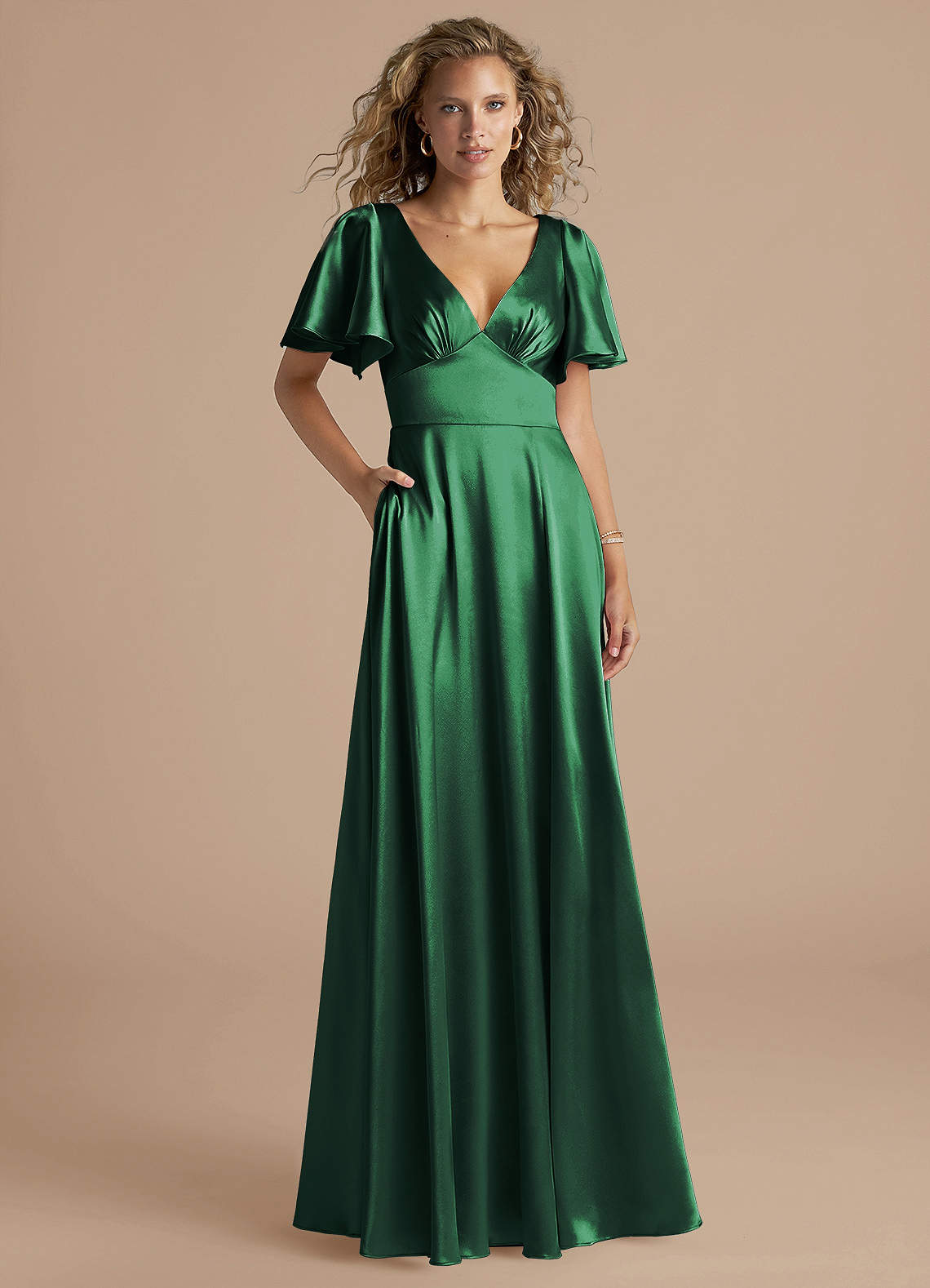 Azazie Kimber Dark Green Metallic Satin Bridesmaid Dresses | Azazie Azazie Kimber Dark Green Metallic Satin Bridesmaid Dresses | Azazie