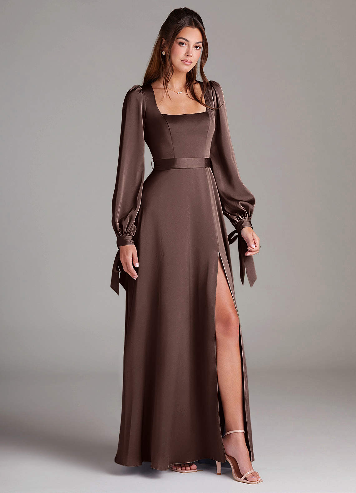 Azazie Leonia Ganache Stretch Satin Bridesmaid Dresses