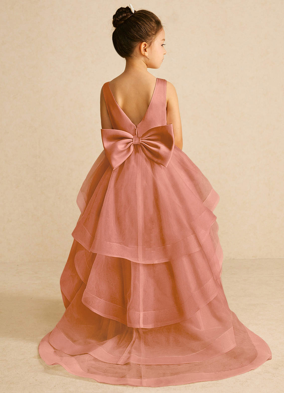 Azazie Pumpkin Blumenmädchenkleider A-Linie Cabrio Tüll Kleid Mai Tai image1
