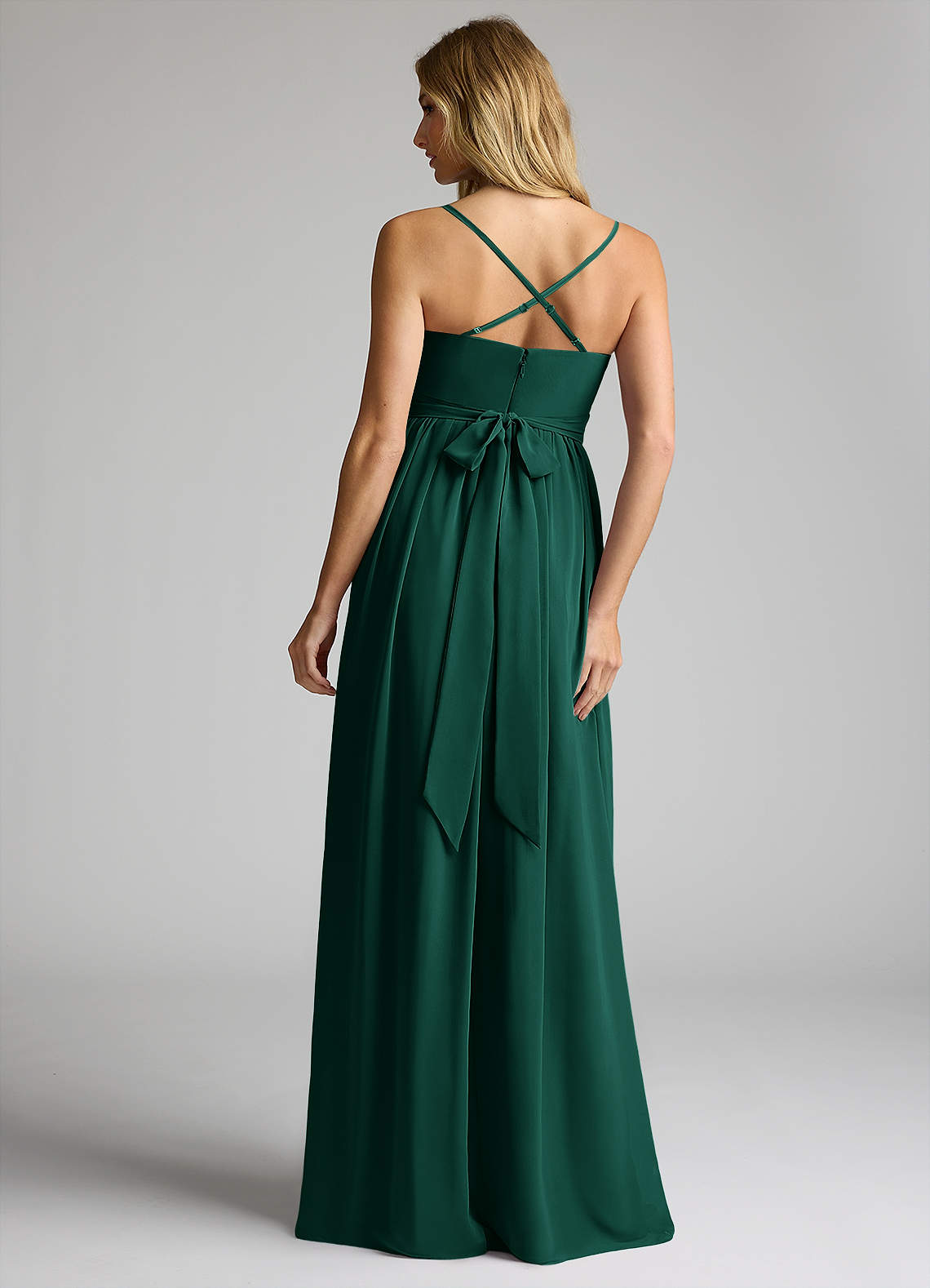 Azazie Llana Brudepigekjoler til gravide A-Line Chiffon Gulv-længde Kjole image1