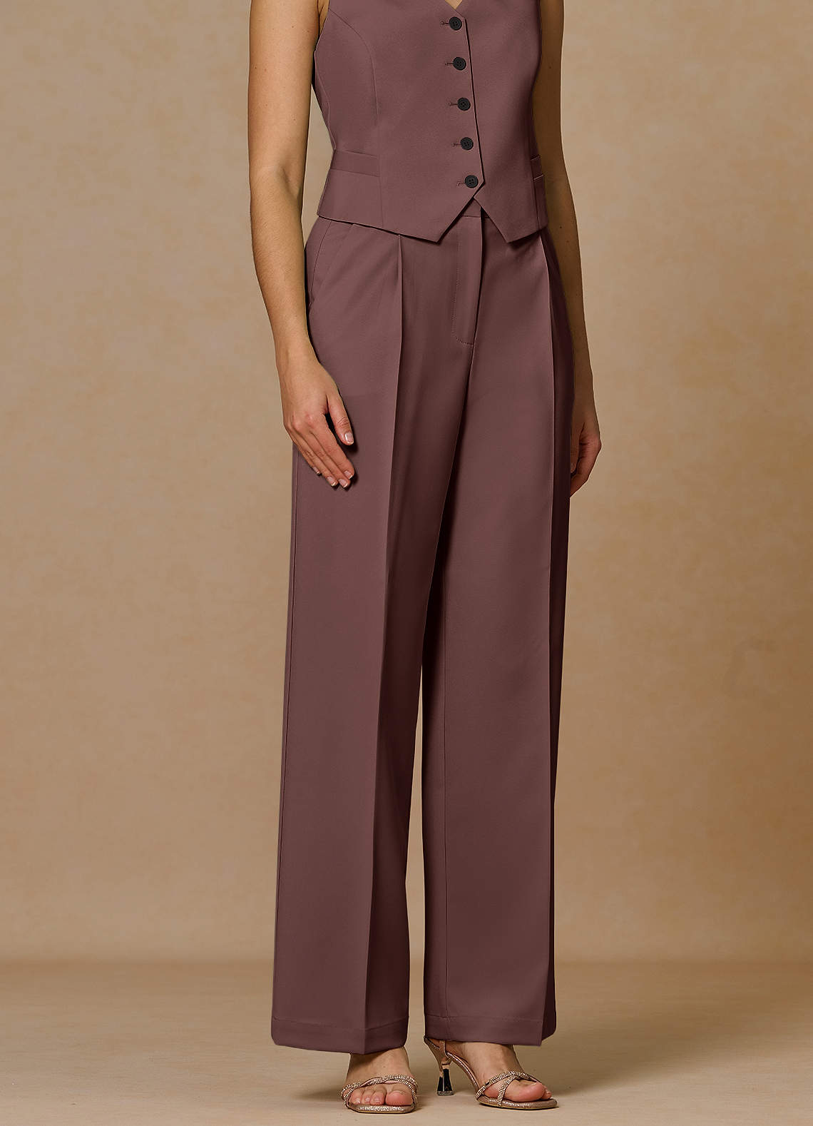 front Rowan Espresso Refined Weave Performance pants