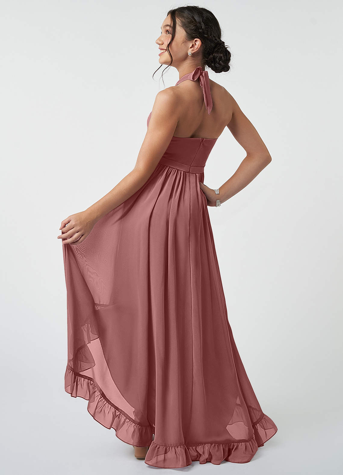 Azazie Hermione Junior Bridesmaid Dress in Desert Rose | Azazie IE
