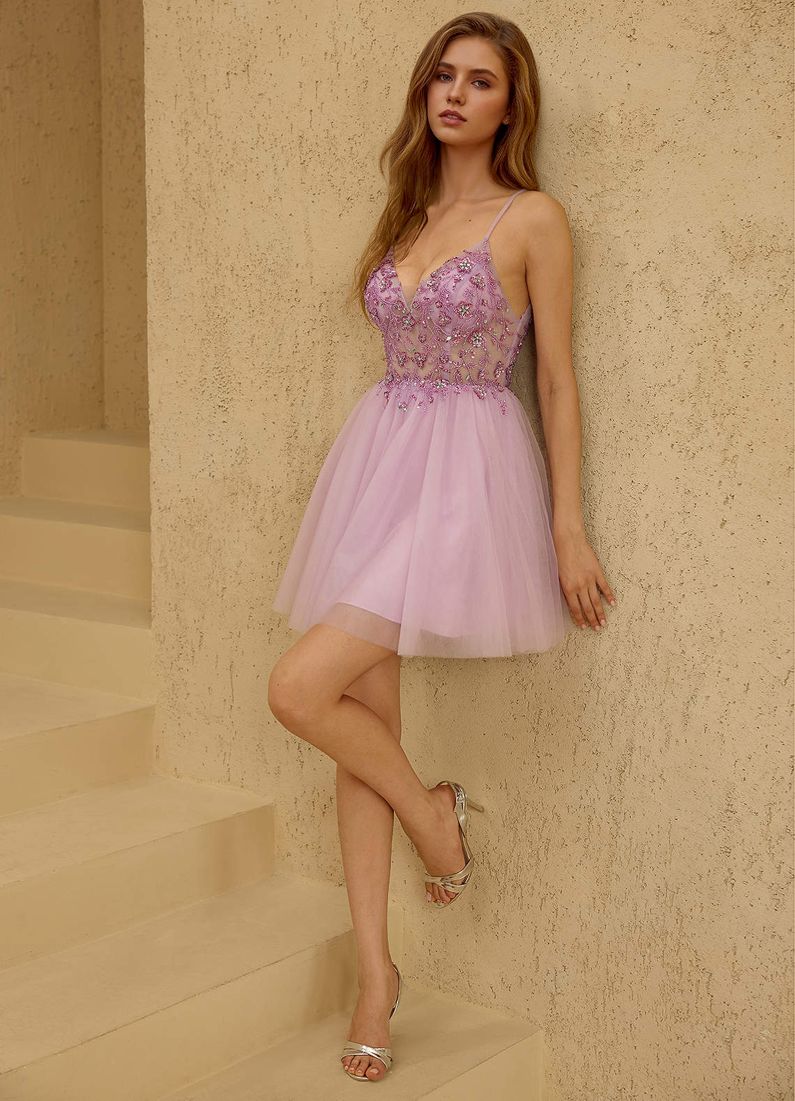 Crinara Purple Mini Dress | Azazie