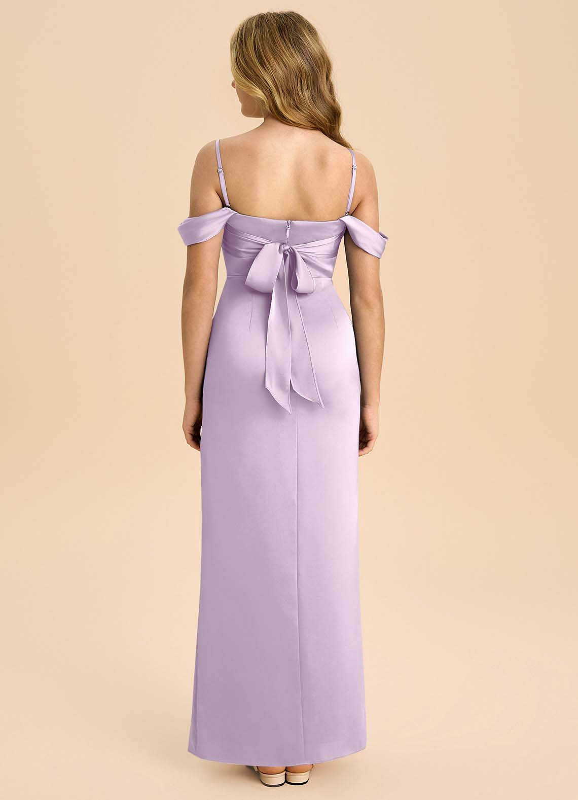 Azazie Saige Junior Klä av Tubklänning i Stretch Satin Av axeln image1