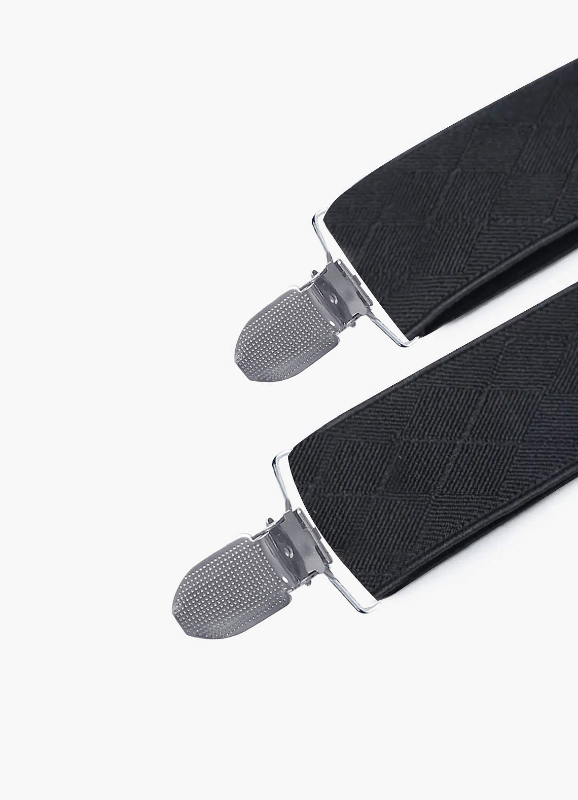 front Plaid Three-Clip Suspenders