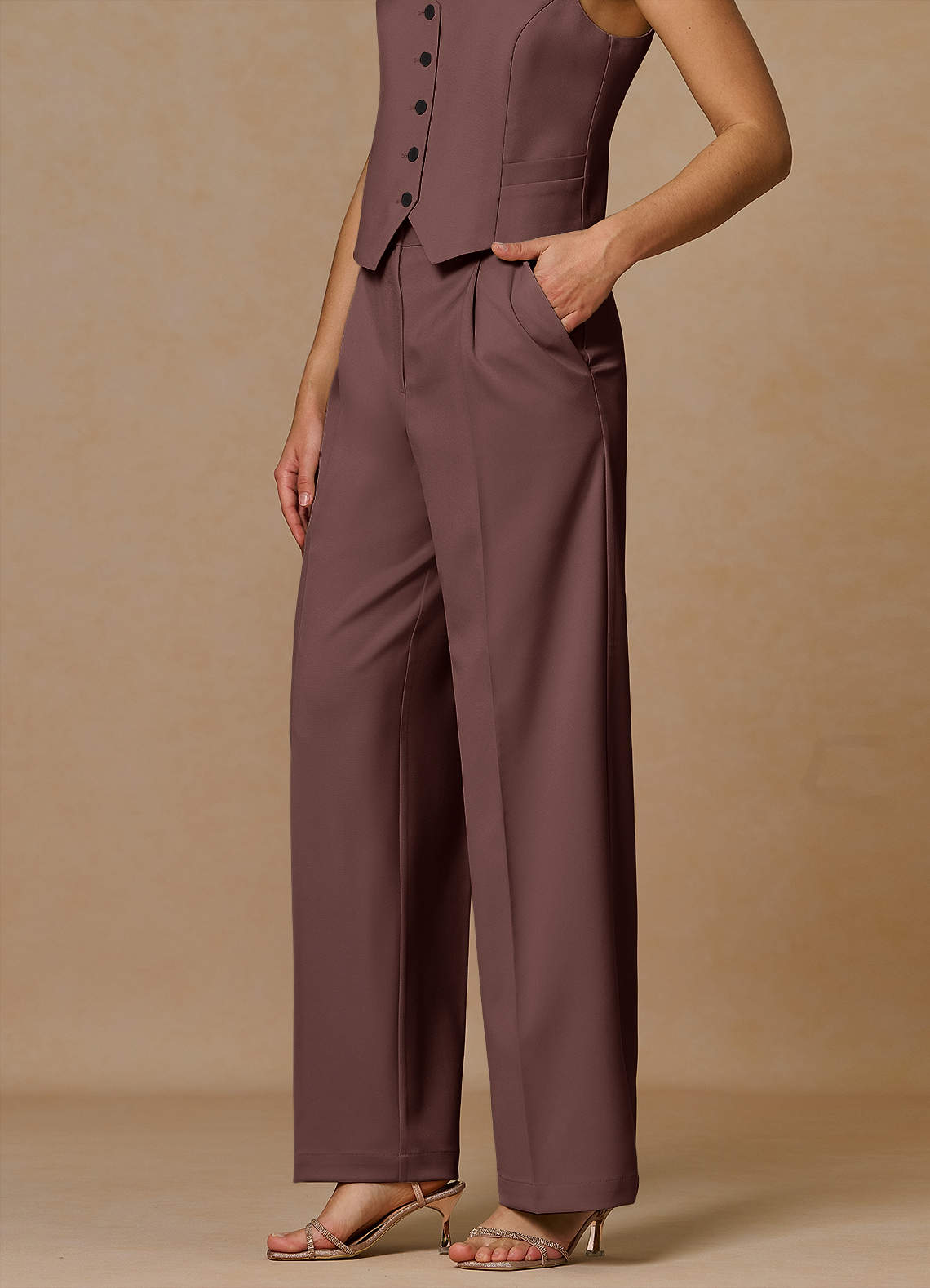 front Rowan Espresso Refined Weave Performance pants