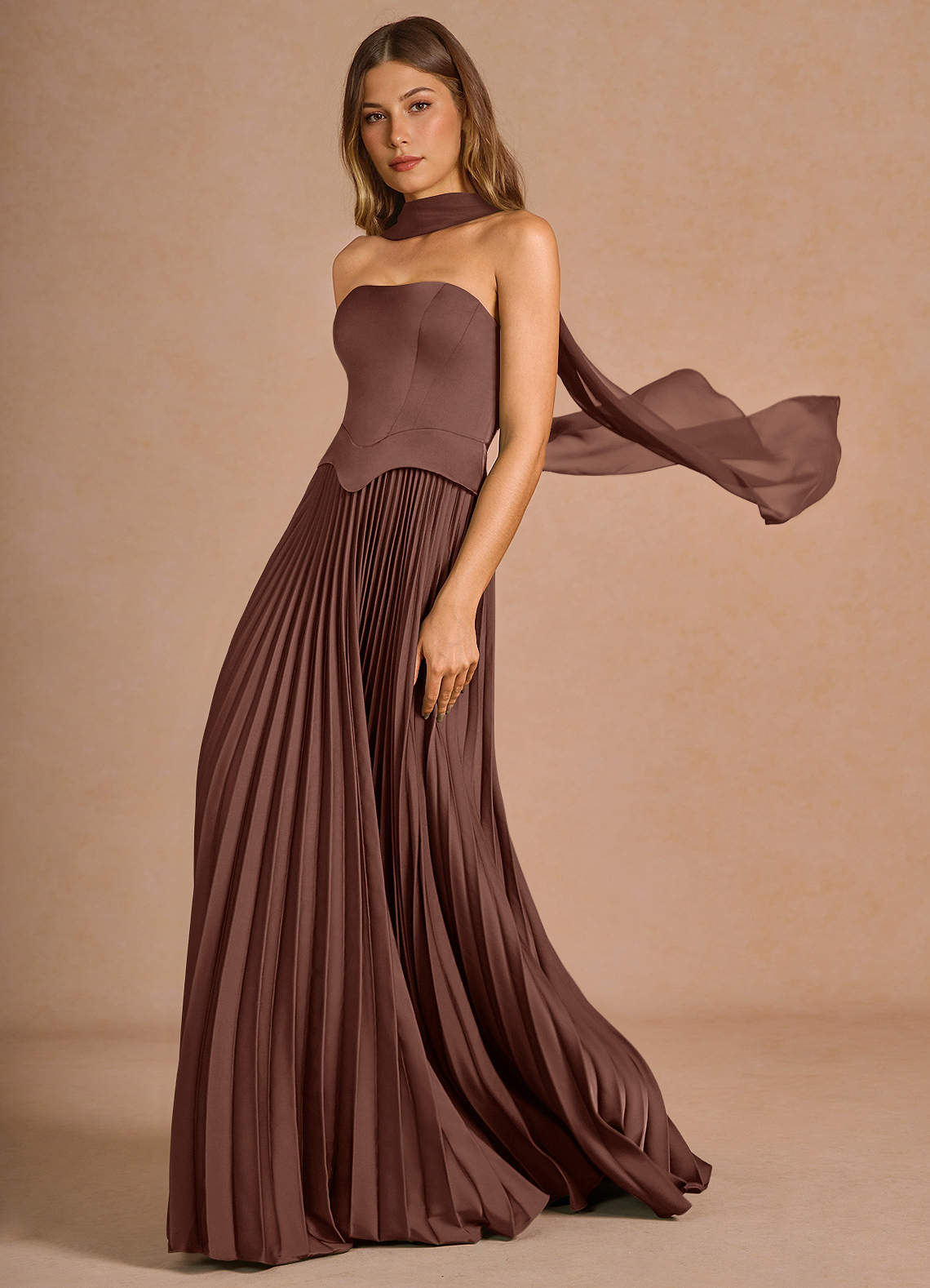 Rylan Mocha Coco Maxi Dress Ready to Ship | Azazie