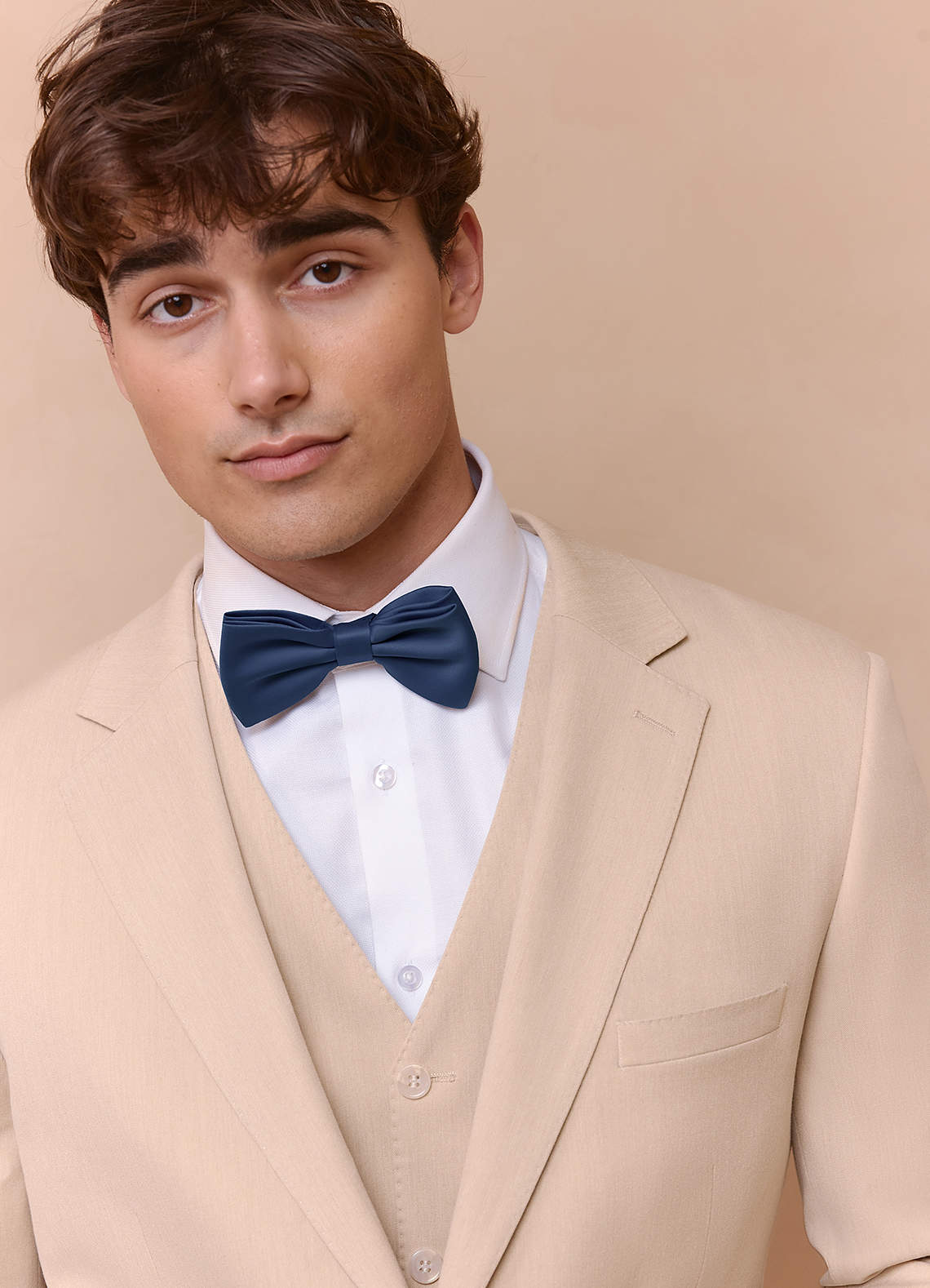 front Matte Satin Pre-Tied Bow Tie