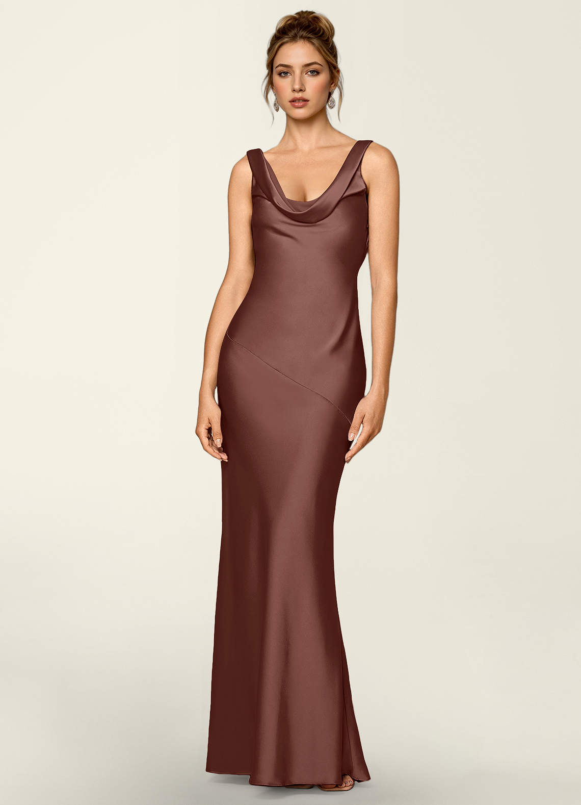 mocha satin dress Taleah Cut Out Maxi Dress Mocha| Beginning Boutique US 4