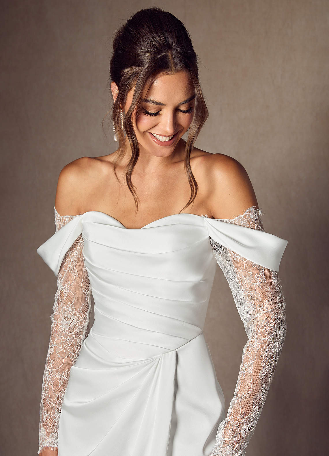 Azazie Alexa Wedding Dresses Diamond White A-Line Sweetheart Neckline Lace Dress image4