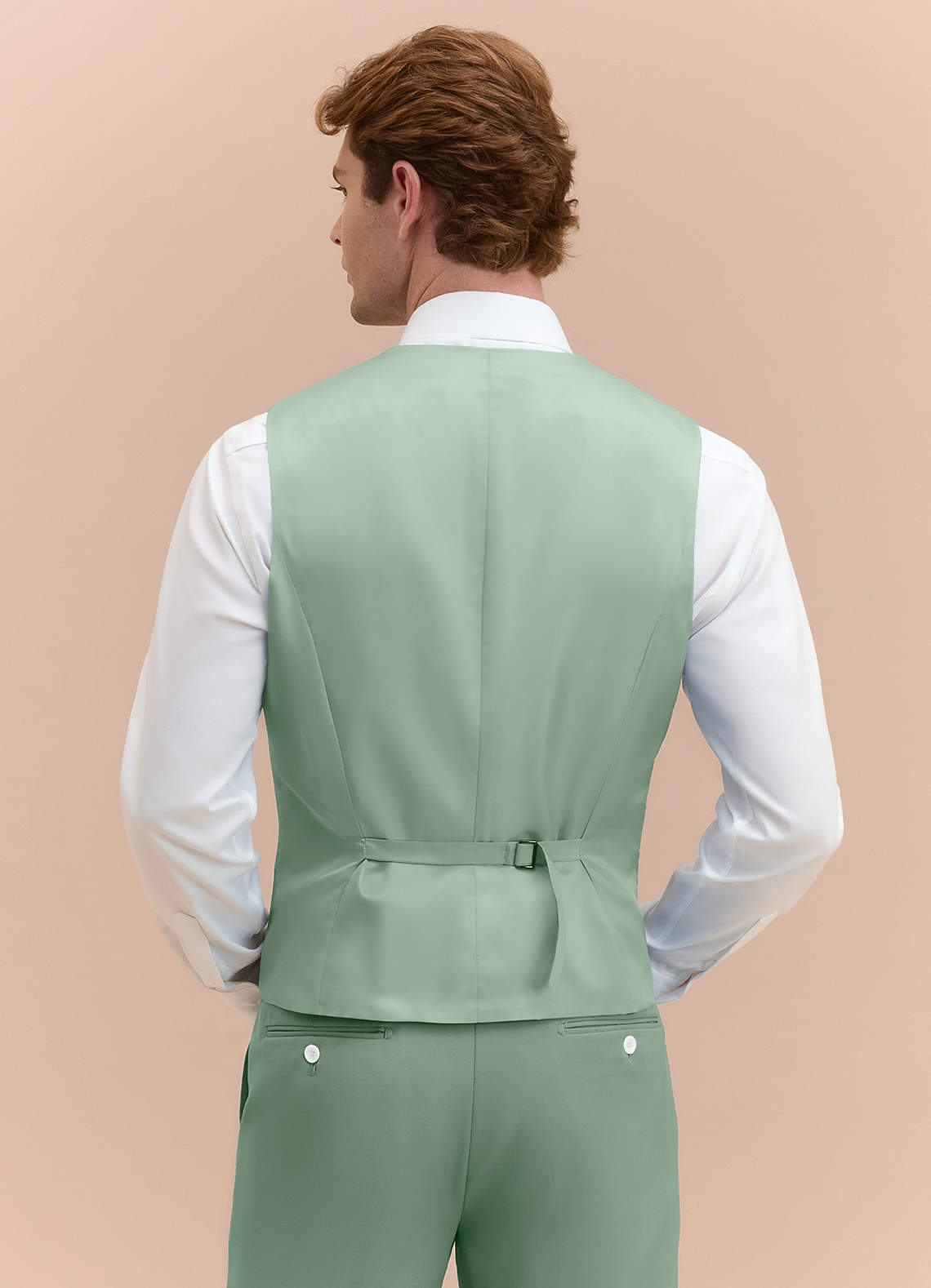 front James Matcha Structured Stretch Suit Vest