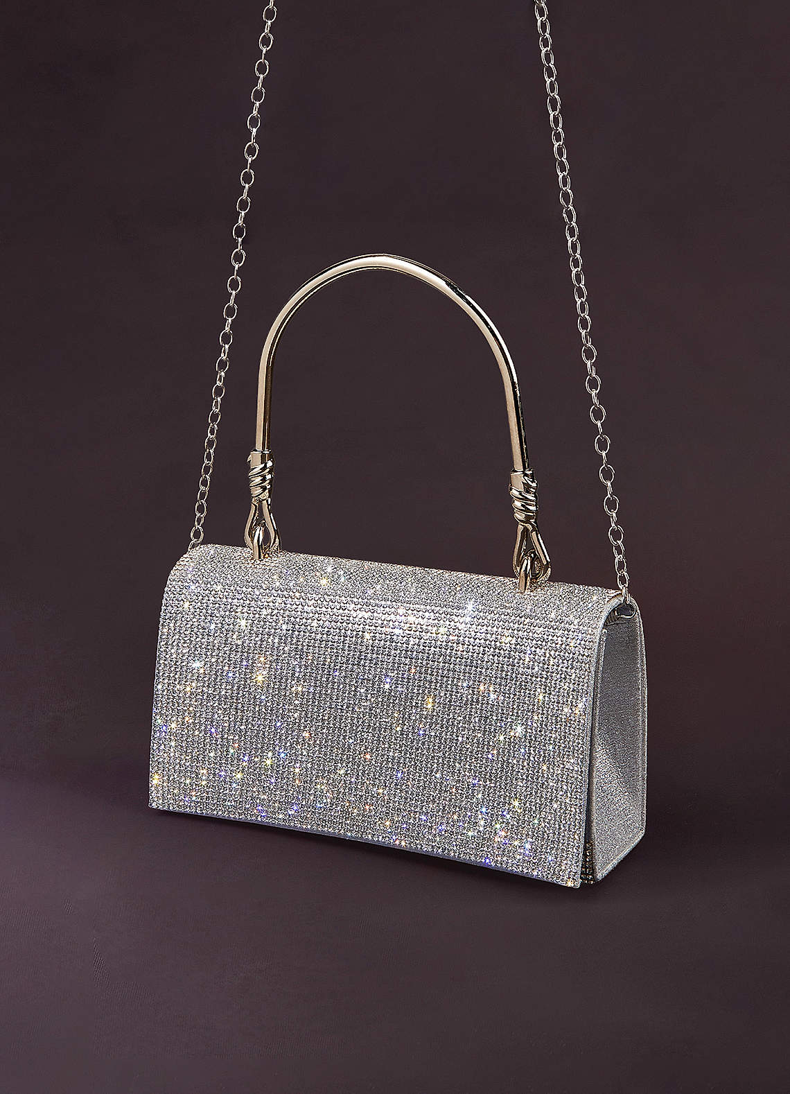 front Crystal Diamond Evening Clutch