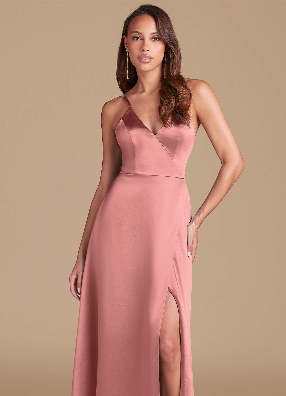 Misha & Puff スケポン　Rose blush 18-24m Azazie Maksim Ready to Ship Rosette Metallic Satin Bridesmaid