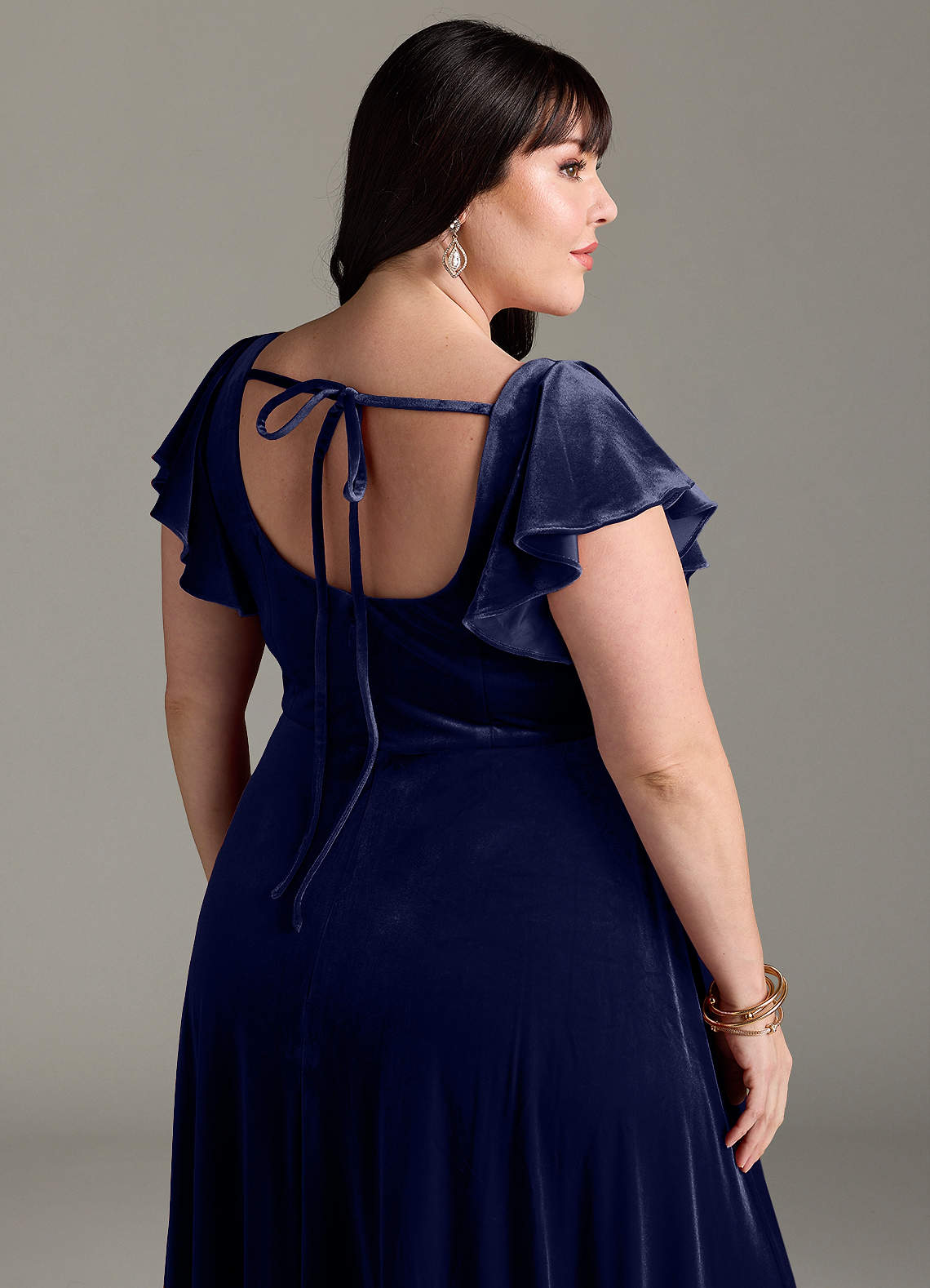 princess polly baby blue dress Midnight Navy Lux Velvet Bridesmaid Dresses main image 1