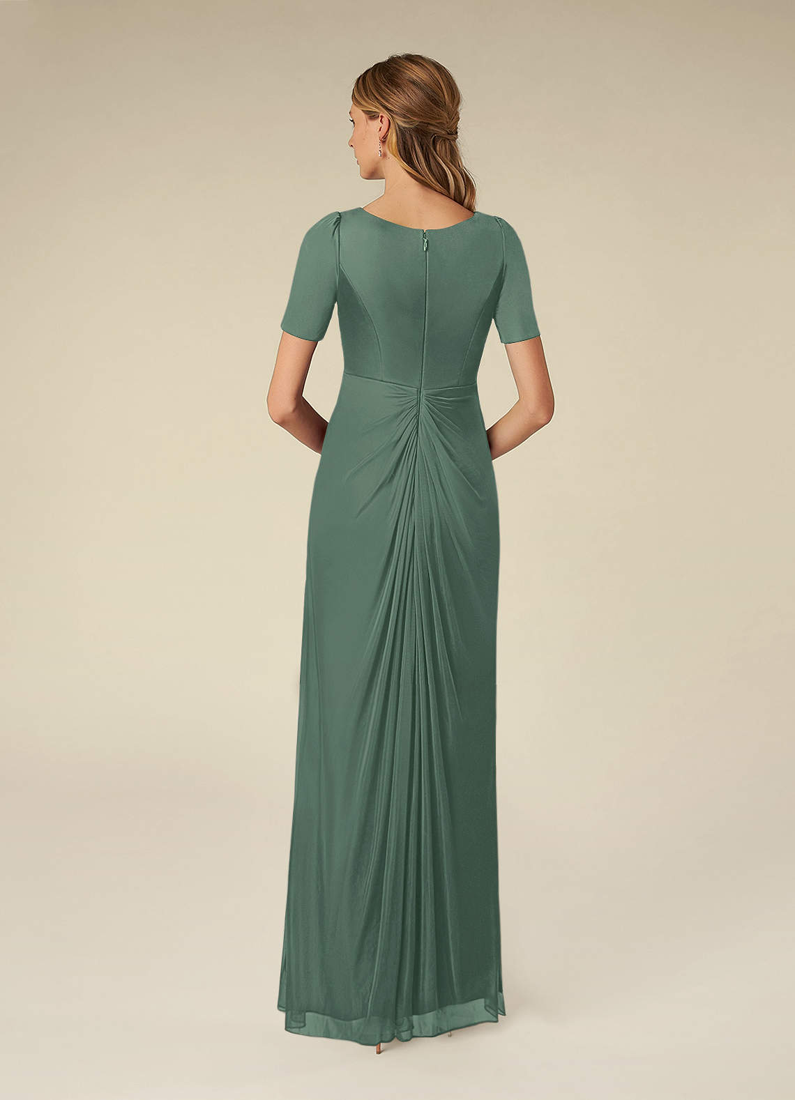 Eucalyptus A-Line Pleated Velvet Dress main image 0