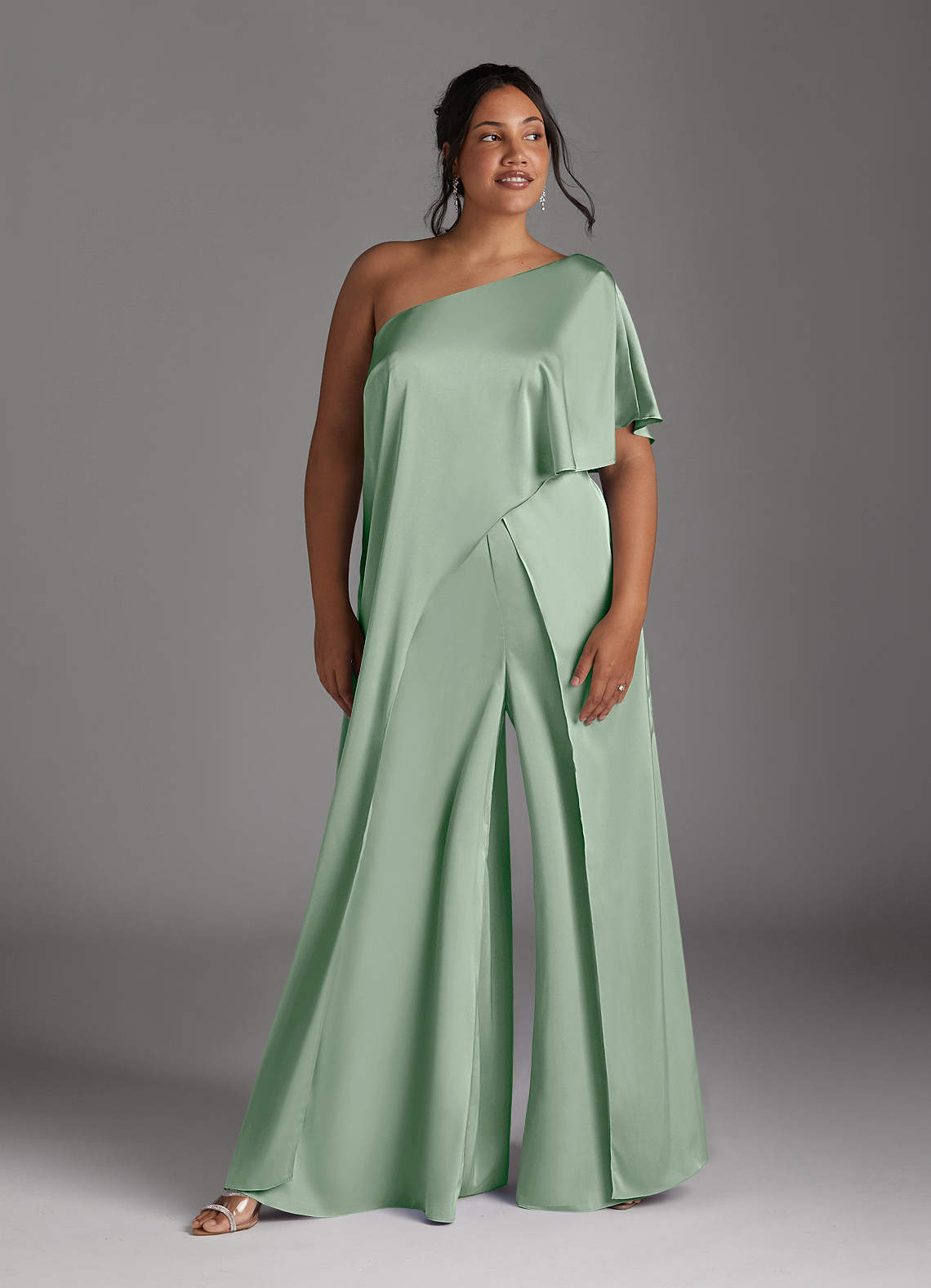 Azazie Hagretta vestidos de madre de la novia Vestido de Agave de Satén Elástico de Mono/Traje de pantalón image8