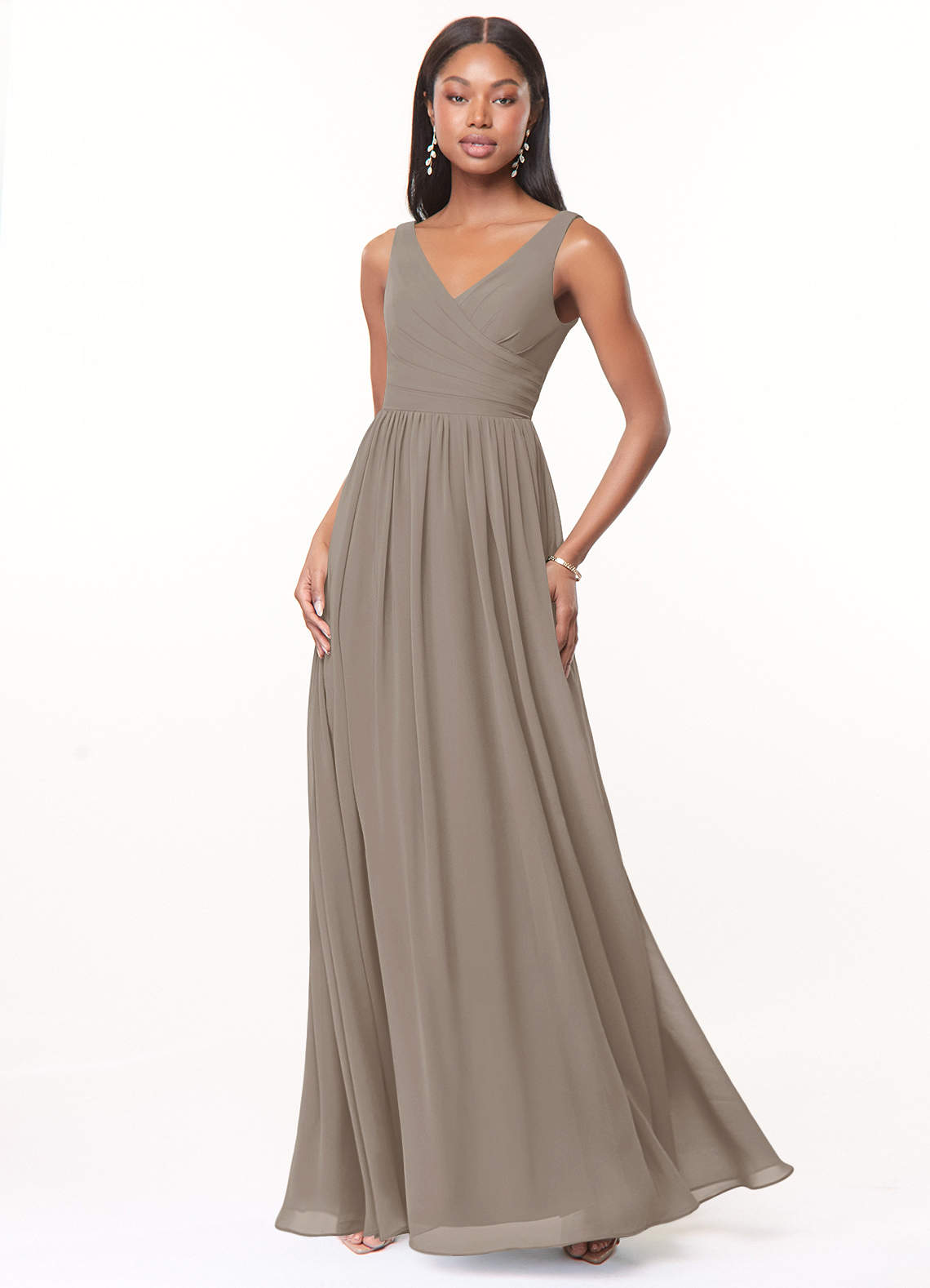 Azazie Keyla Taupe Bridesmaid Dresses Azazie UK