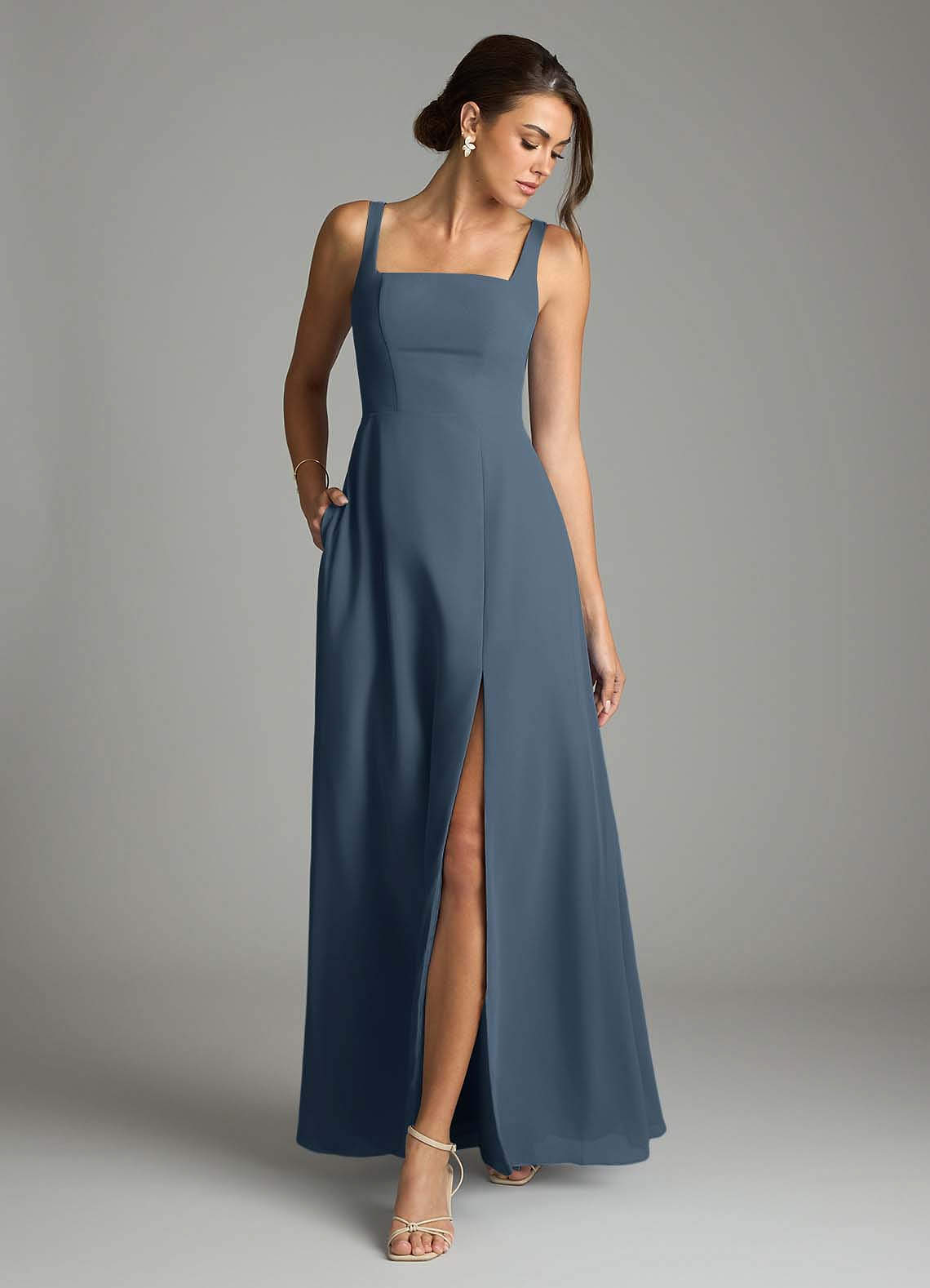 Azazie Debra Neptune Chiffon Bridesmaid Dresses