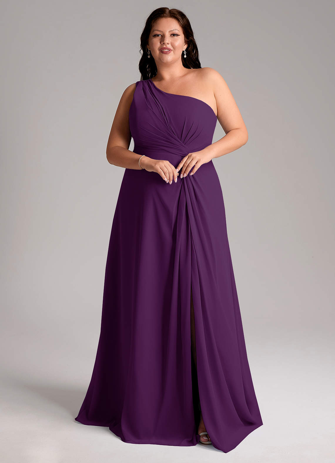 blue dress for baby girl Angelina Sexy Halter Slit Tie Back Long Chiffon Bridesmaid Dresses, Dusty Purple
