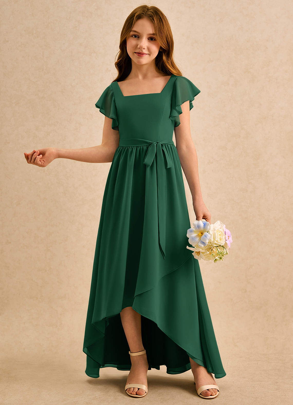 dark green girls dresses Azazie Canna Girls Formal