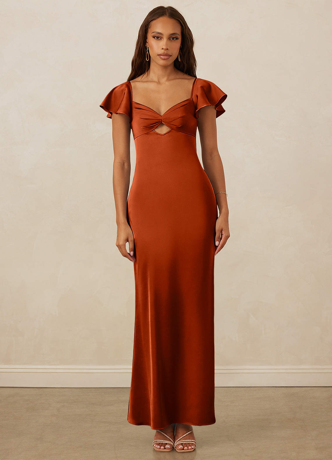 Christian Siriano Bridal for Azazie 1005 Brautjungfernkleider Etui Herzausschnitt Stretch-Satin Kleid Paprika image1
