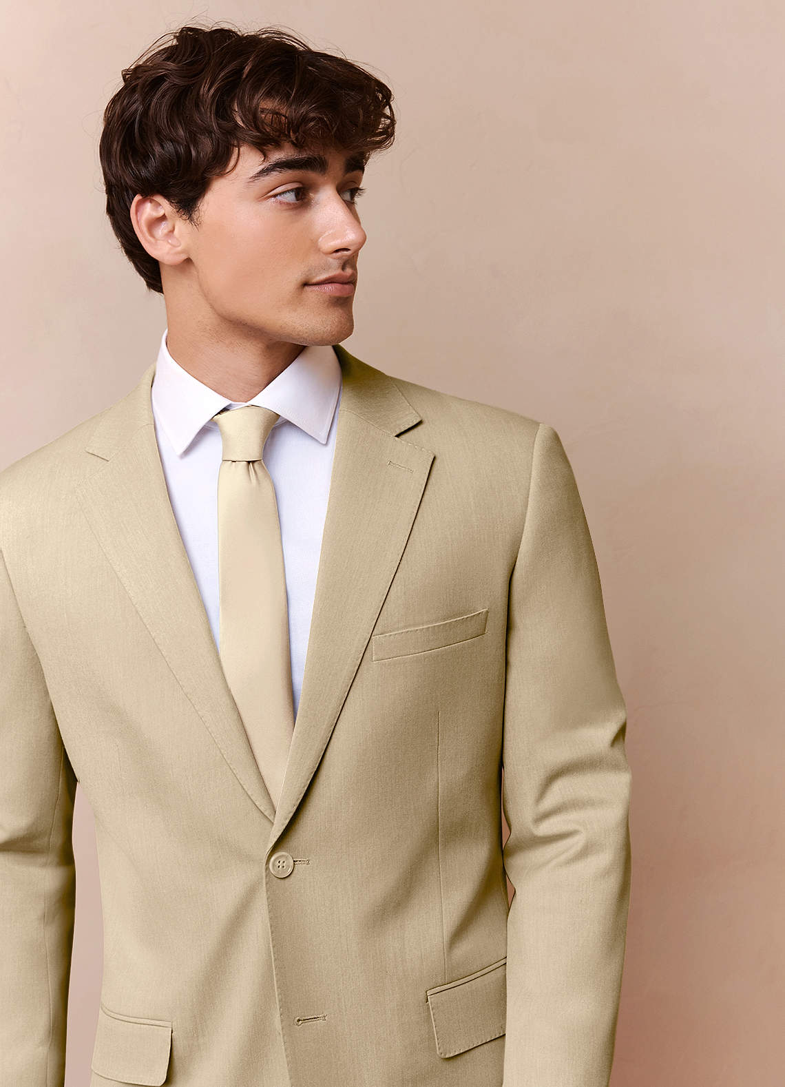 front James Champagne Structured Stretch Suit Jacket