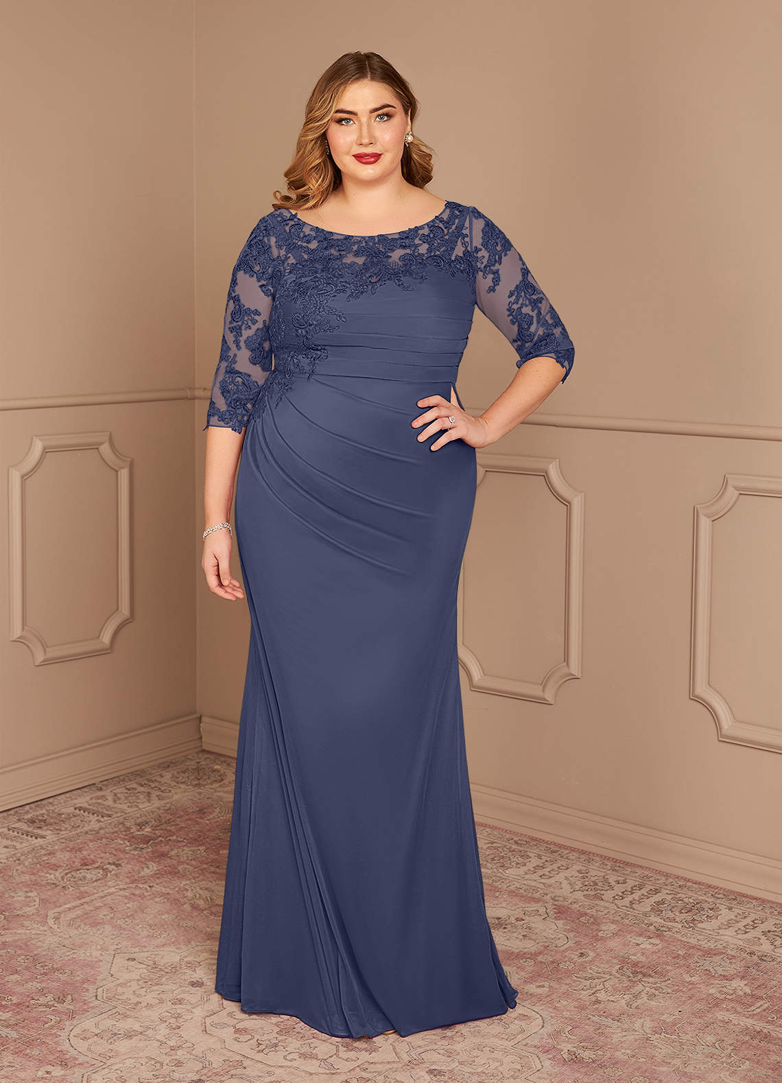 Plus Size Stormy Blue Mother Of The Bride Dress Dusty Blue Mother Of The Bride  Groom