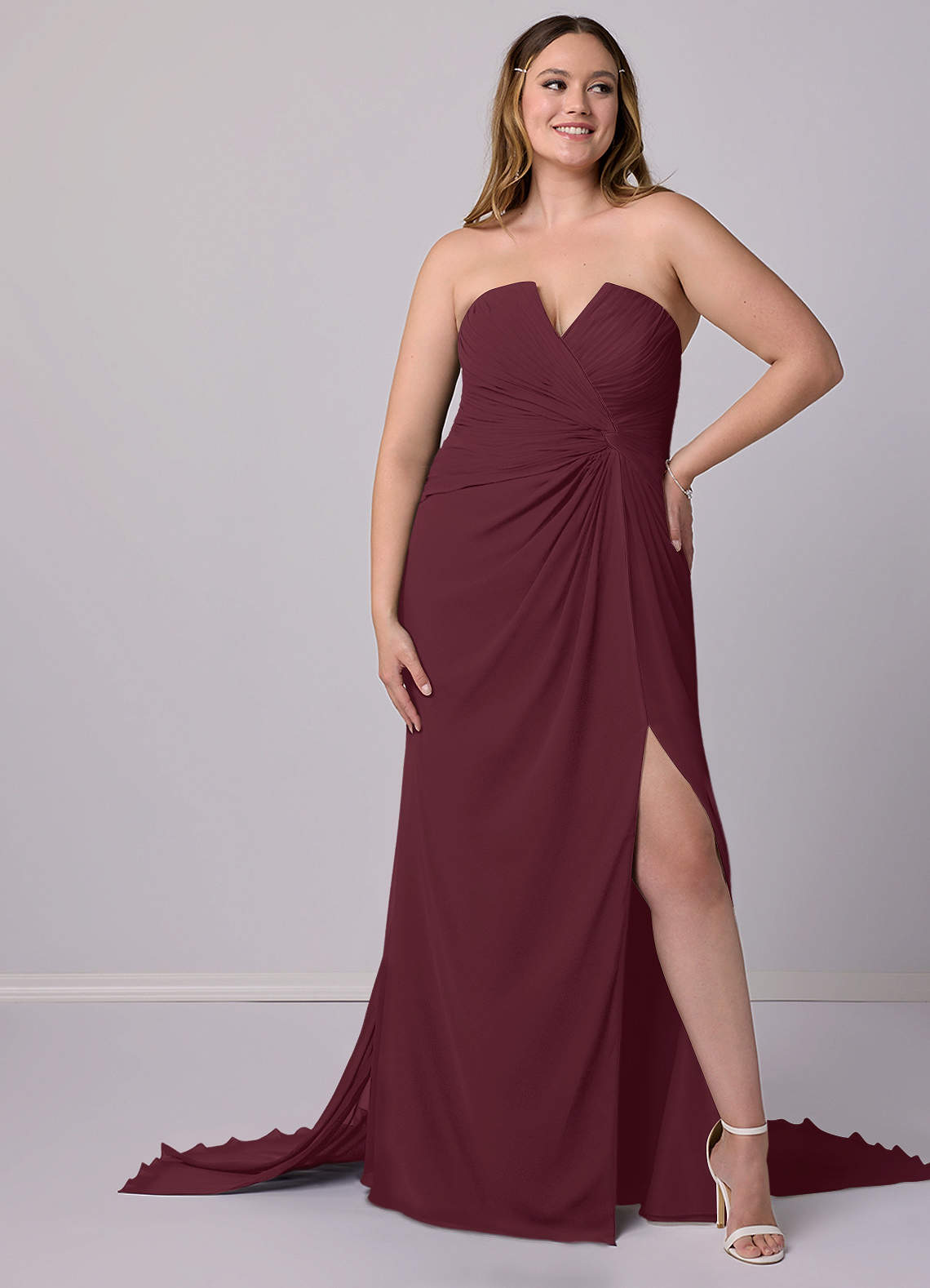 acka ドレス Barbie™ ❤ AZAZIE 1028 Ready to Ship Cabernet Bridesmaid