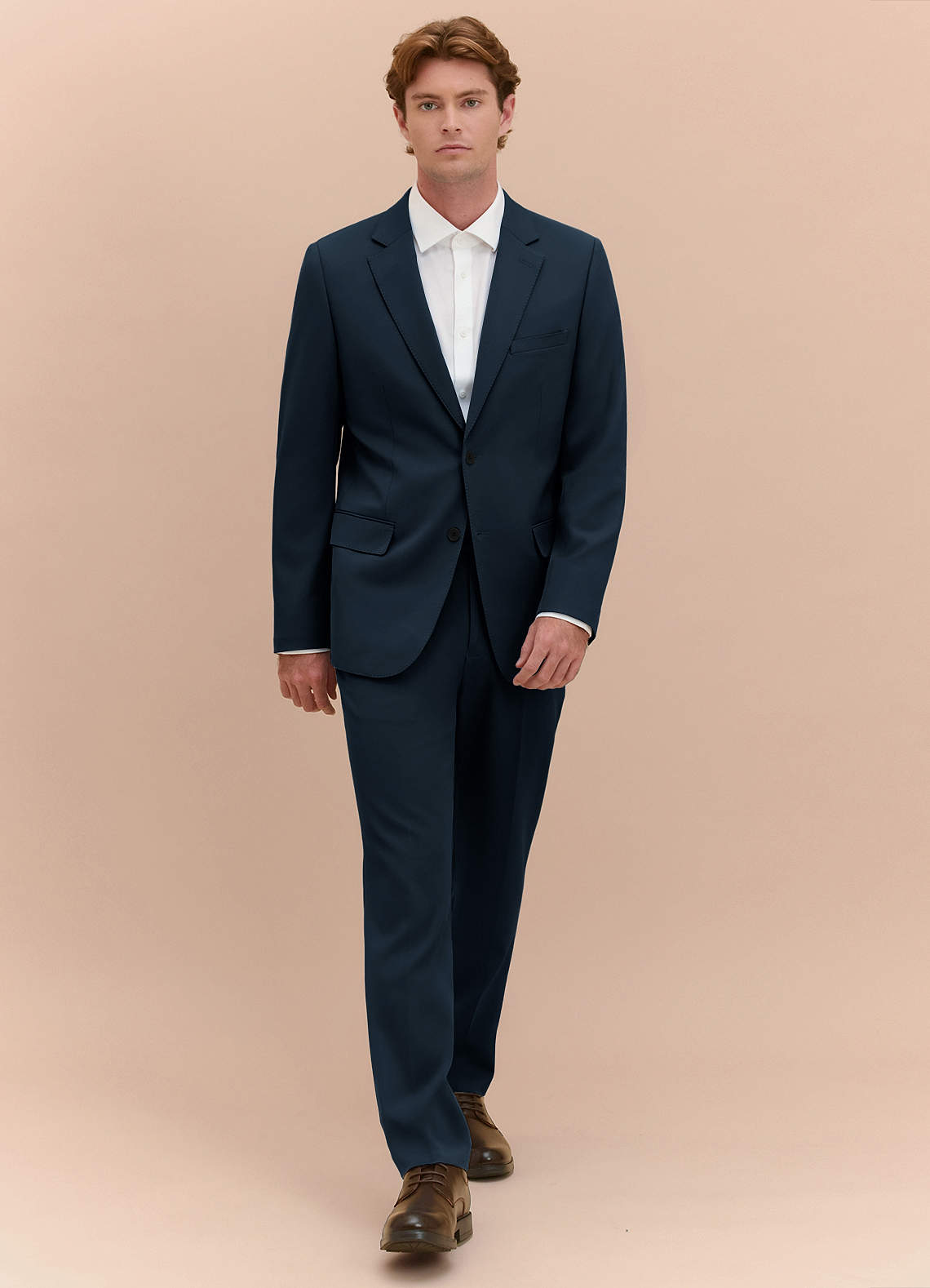 James Navy Blue Structured Stretch Suit | Suit Sets |Azazie