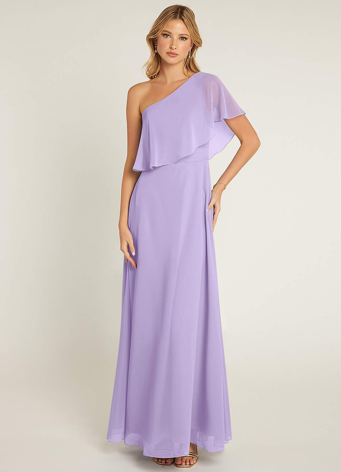 Azazie Lizzy Ready to Ship Lilac Chiffon Bridesmaid Dresses | Azazie