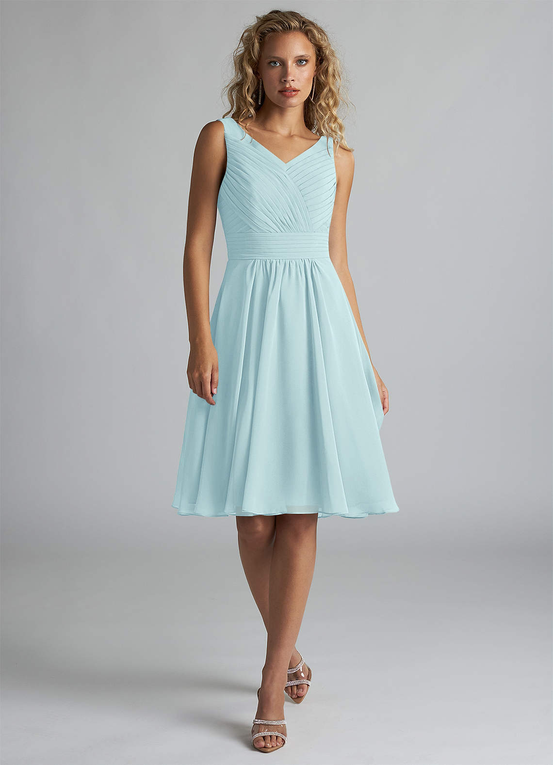 Azazie Grace Final Sale Vintage Mauve A-Line Pleated Chiffon Dress image1